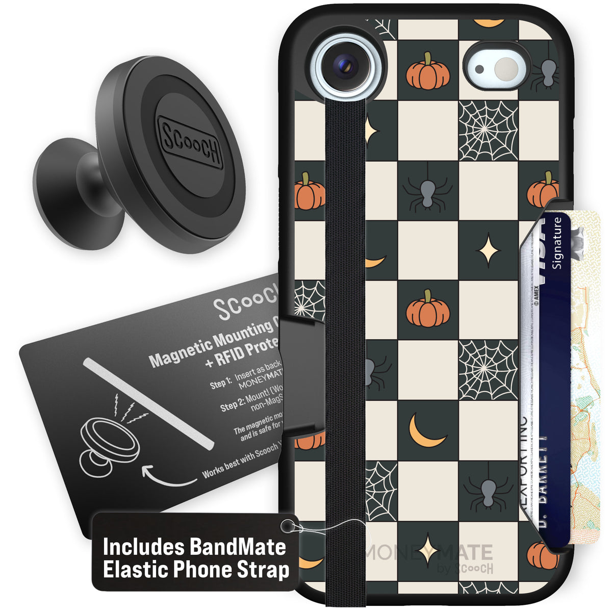 Scooch Moneymate Spooky Squares starter bundle featuring the original Spooky Squares print