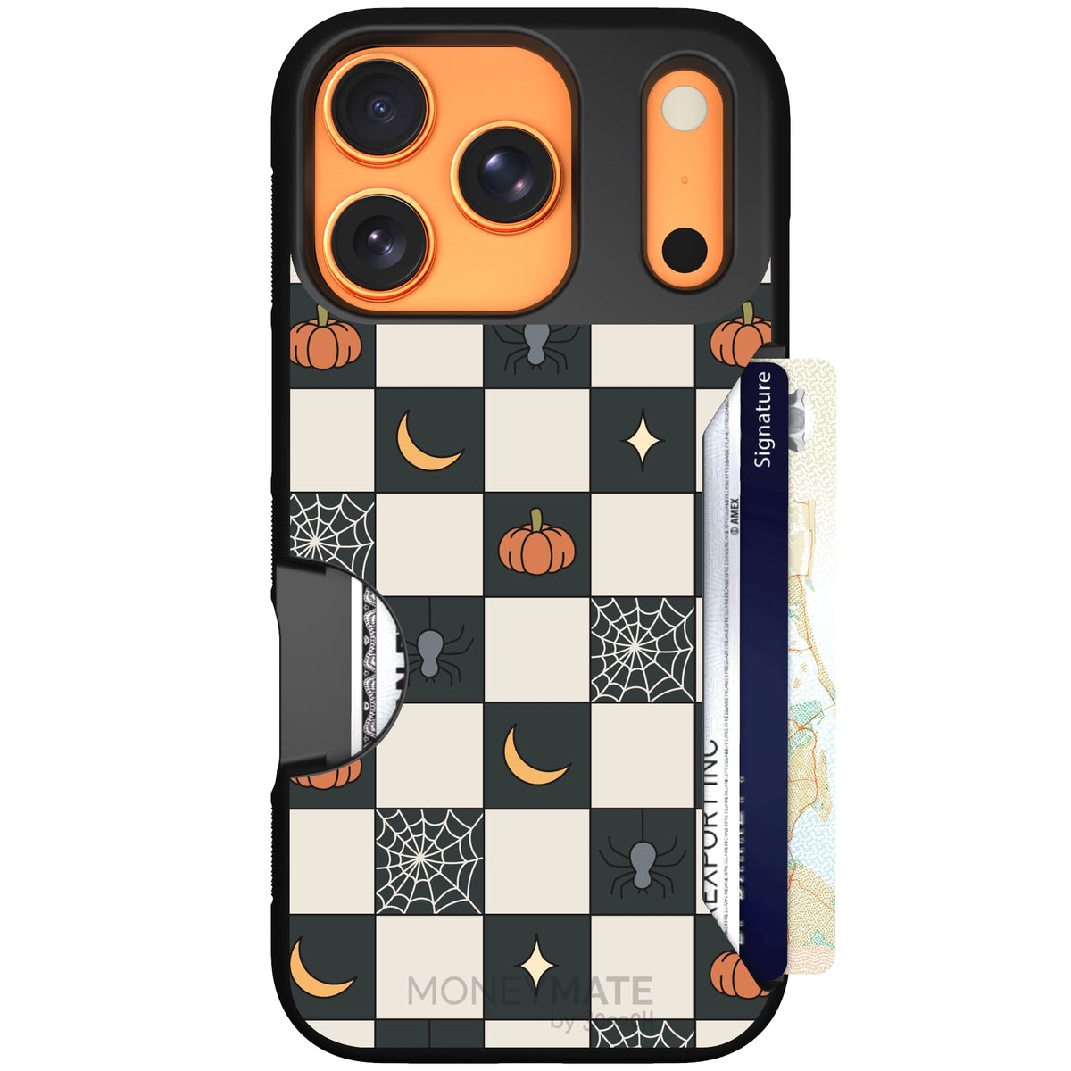 Scooch Moneymate Spooky Squares case featuring the original Spooky Squares print