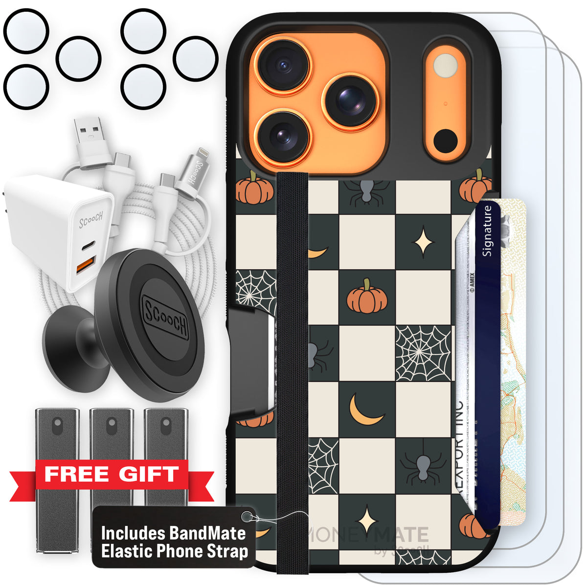 Scooch Moneymate Spooky Squares ultimate bundle featuring the original Spooky Squares print