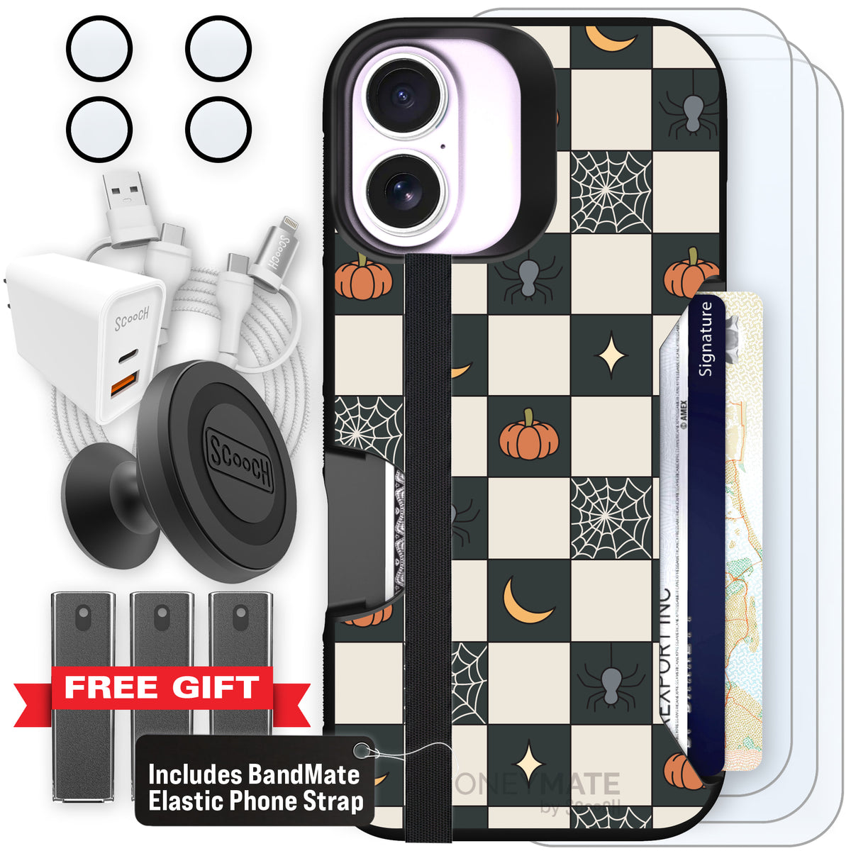 Scooch Moneymate Spooky Squares ultimate bundle featuring the original Spooky Squares print