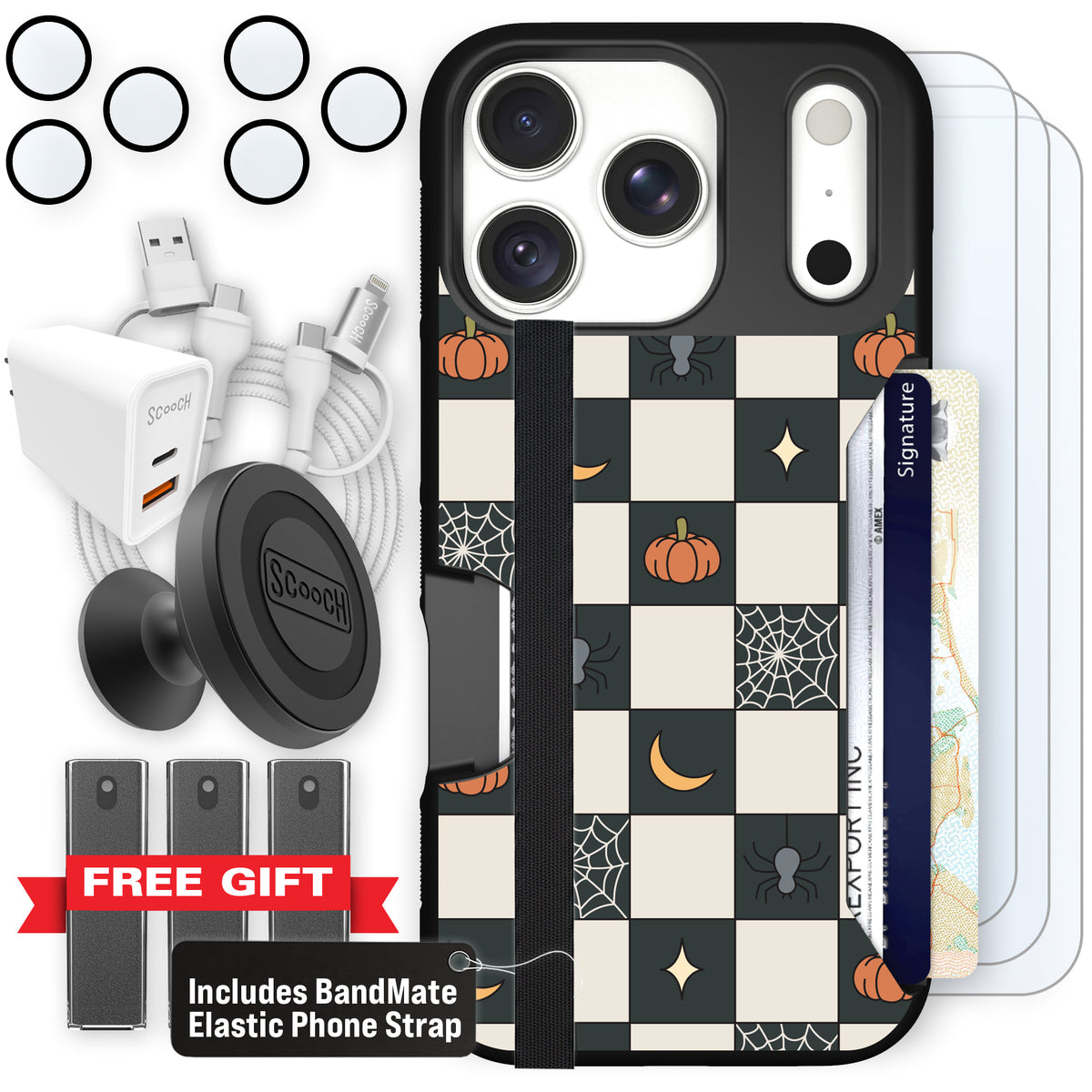 Scooch Moneymate Spooky Squares ultimate bundle featuring the original Spooky Squares print