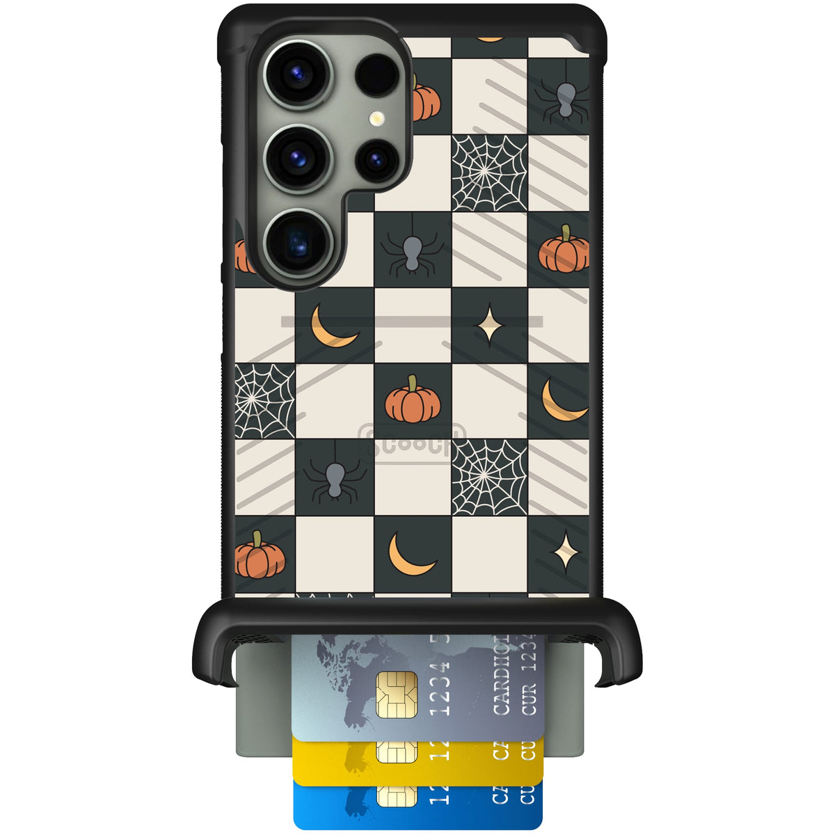 Scooch Wingmate Spooky Squares case featuring the original Spooky Squares print