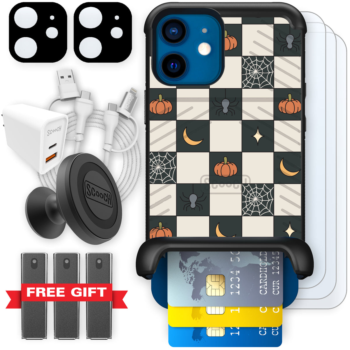 Scooch Wingmate Spooky Squares ultimate bundle featuring the original Spooky Squares print