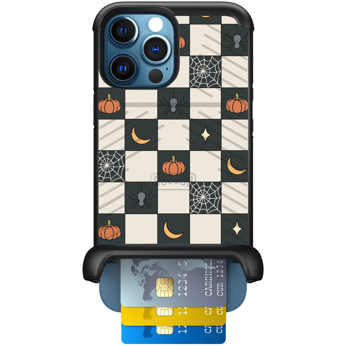 Scooch Wingmate Spooky Squares case featuring the original Spooky Squares print