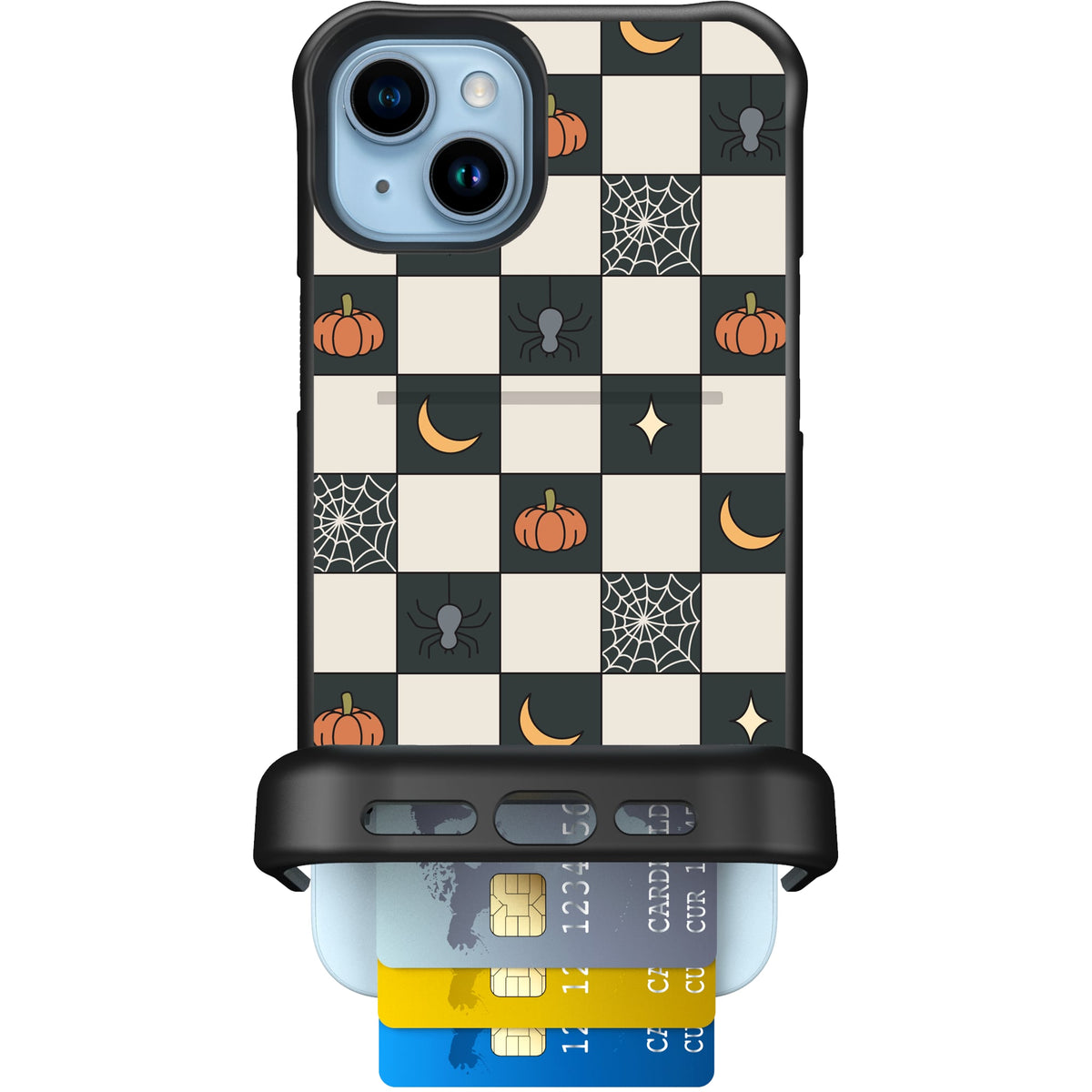 Scooch Wingmate Spooky Squares case featuring the original Spooky Squares print