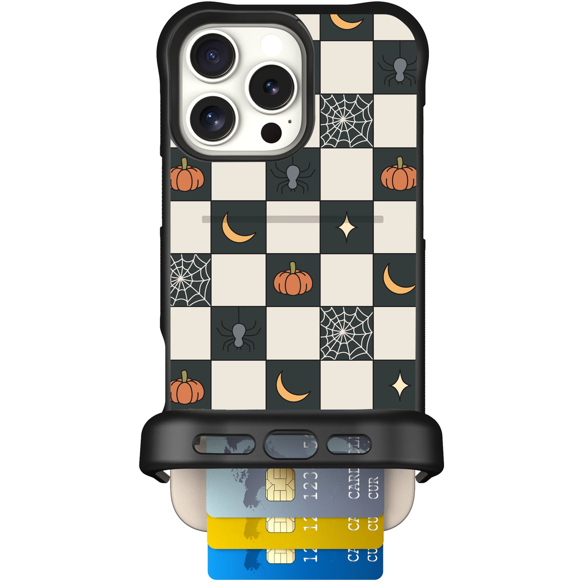 Scooch Wingmate Spooky Squares case featuring the original Spooky Squares print