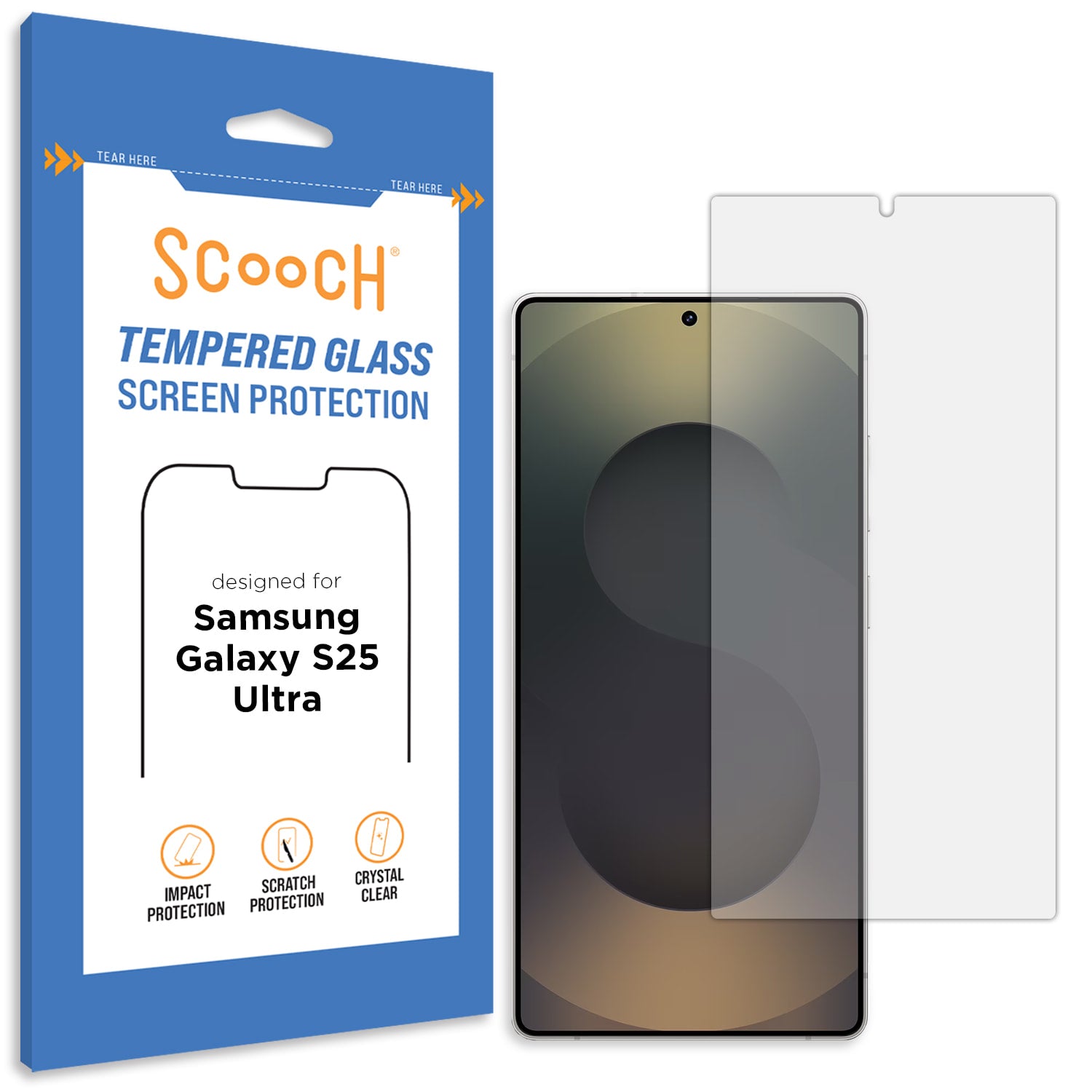 Scooch Glass screen protector for Galaxy S25 Ultra