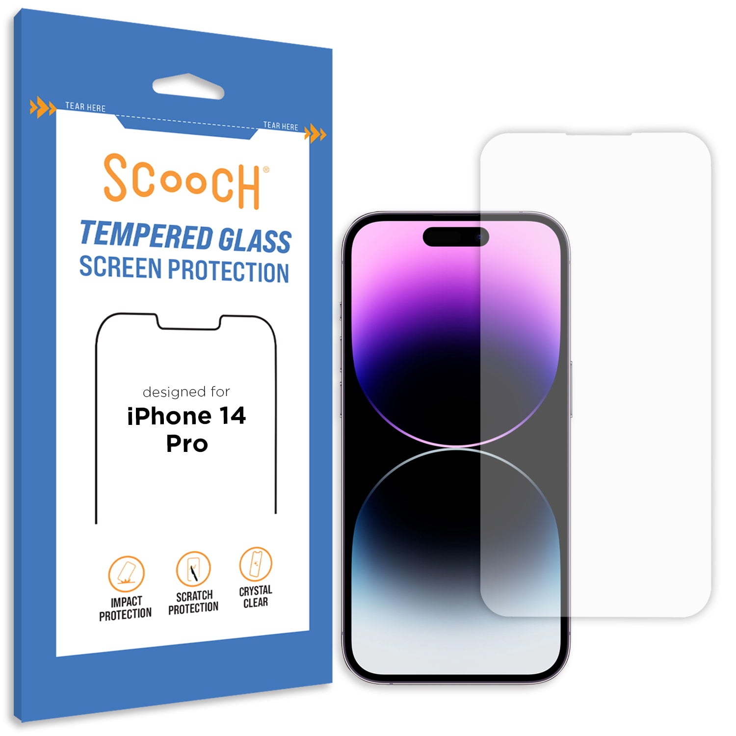 Scooch Glass screen protector for iPhone 14 Pro