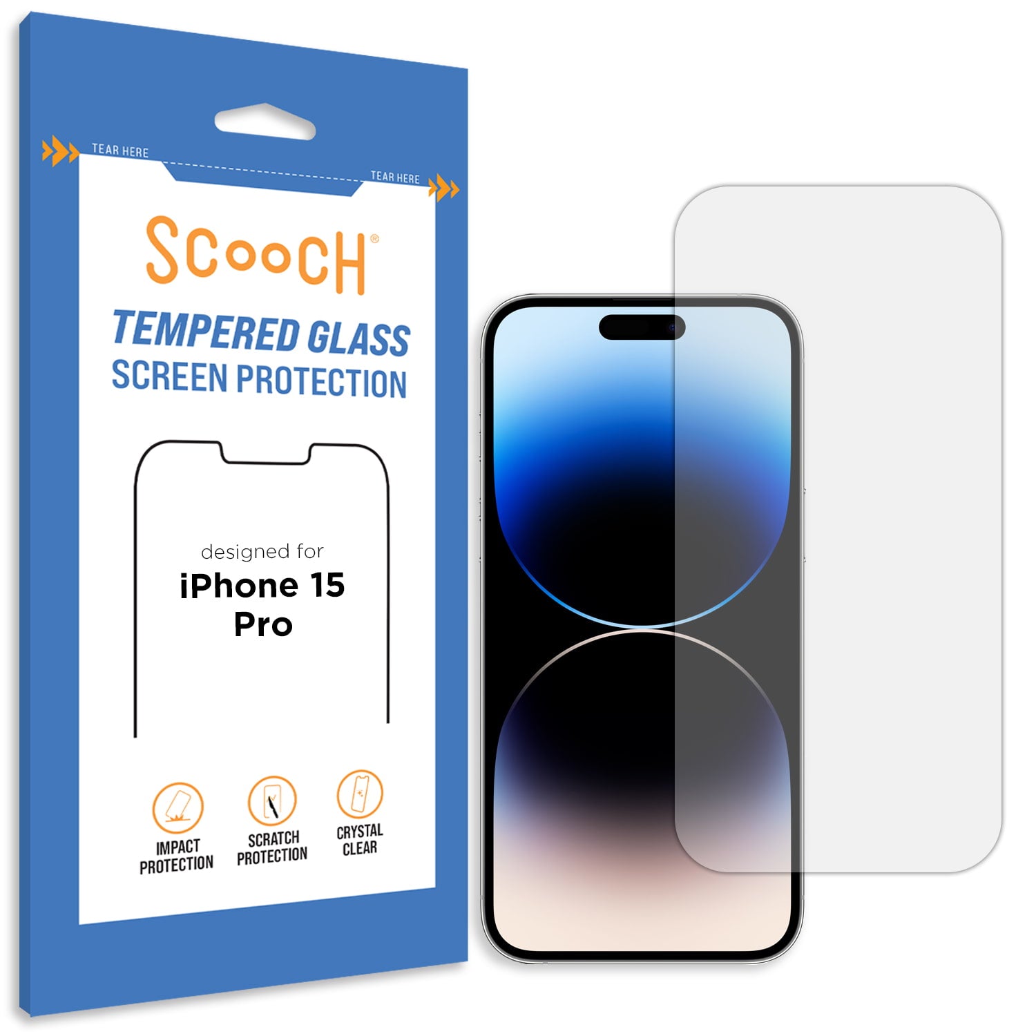 Scooch Glass screen protector for iPhone 15 Pro