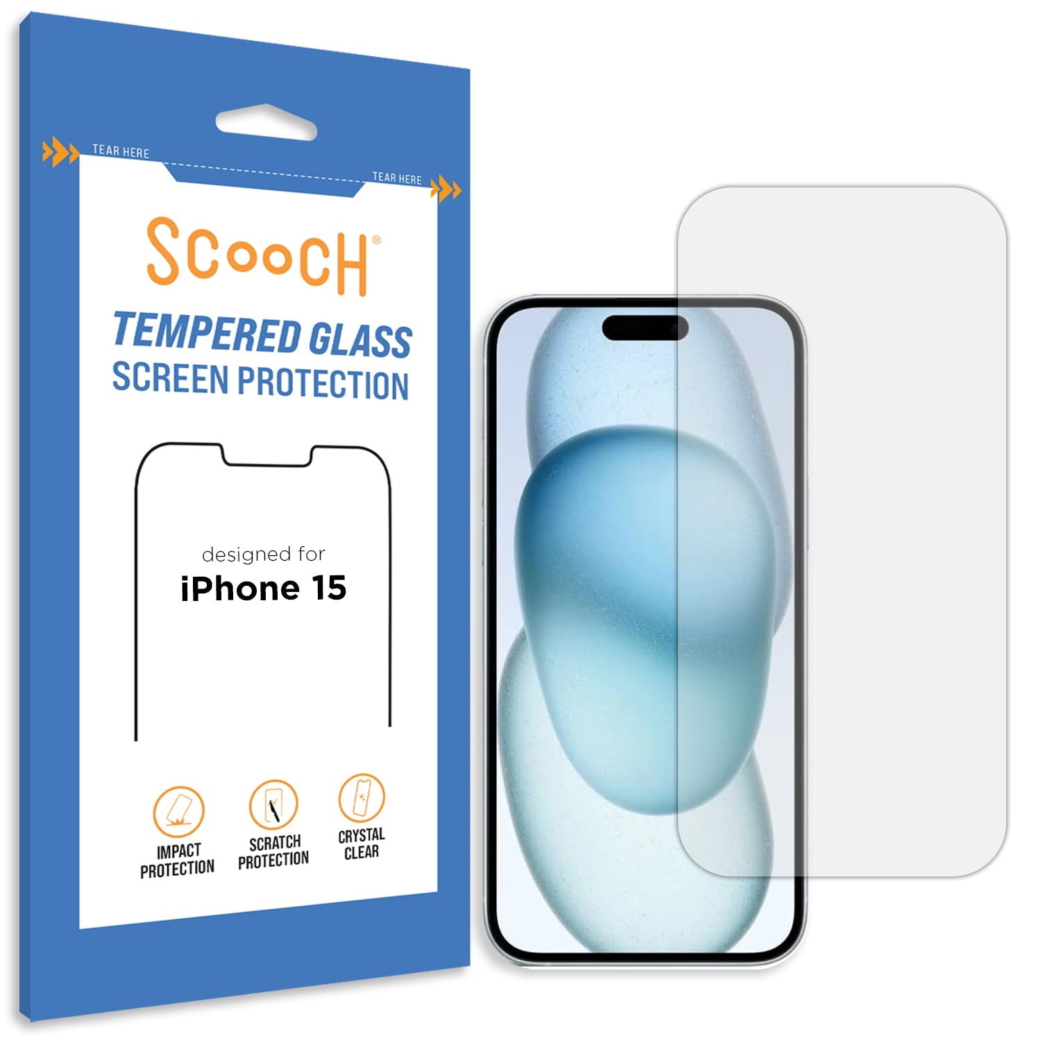 Scooch Glass screen protector for iPhone 15