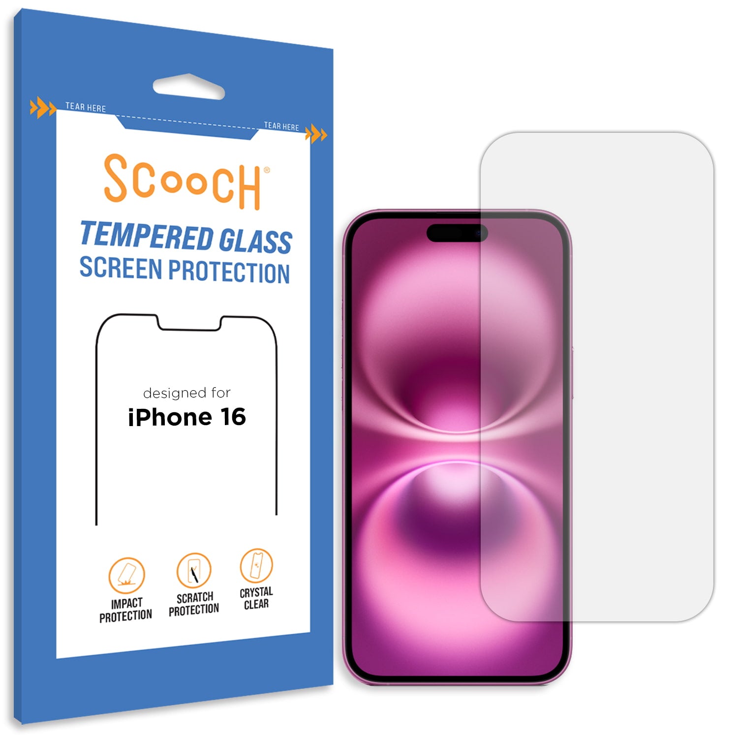 Scooch Glass screen protector for iPhone 16