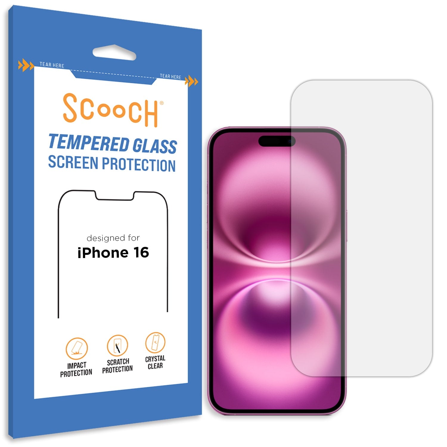Scooch Glass screen protector for iPhone 16