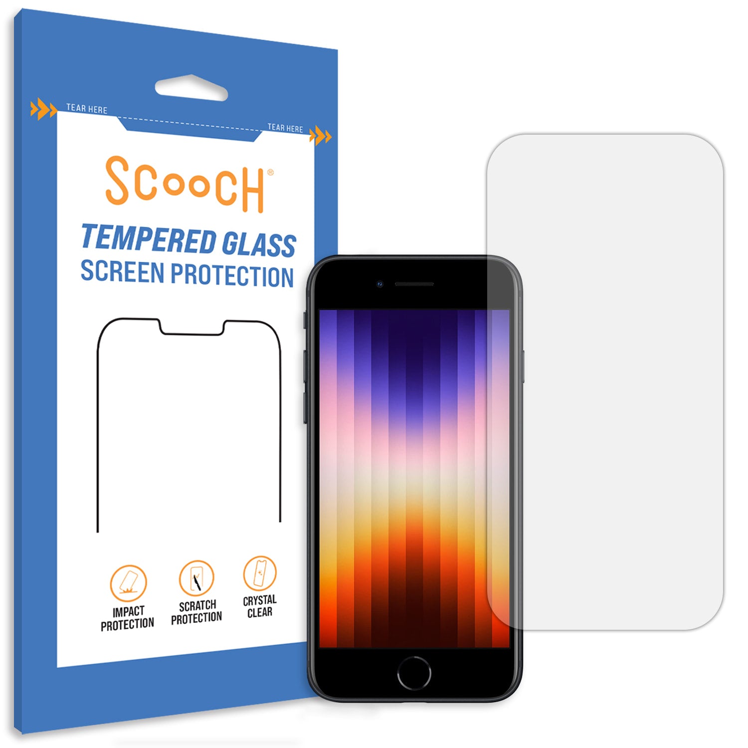 Scooch Glass screen protector for iPhone SE, iPhone 8, and iPhone 7