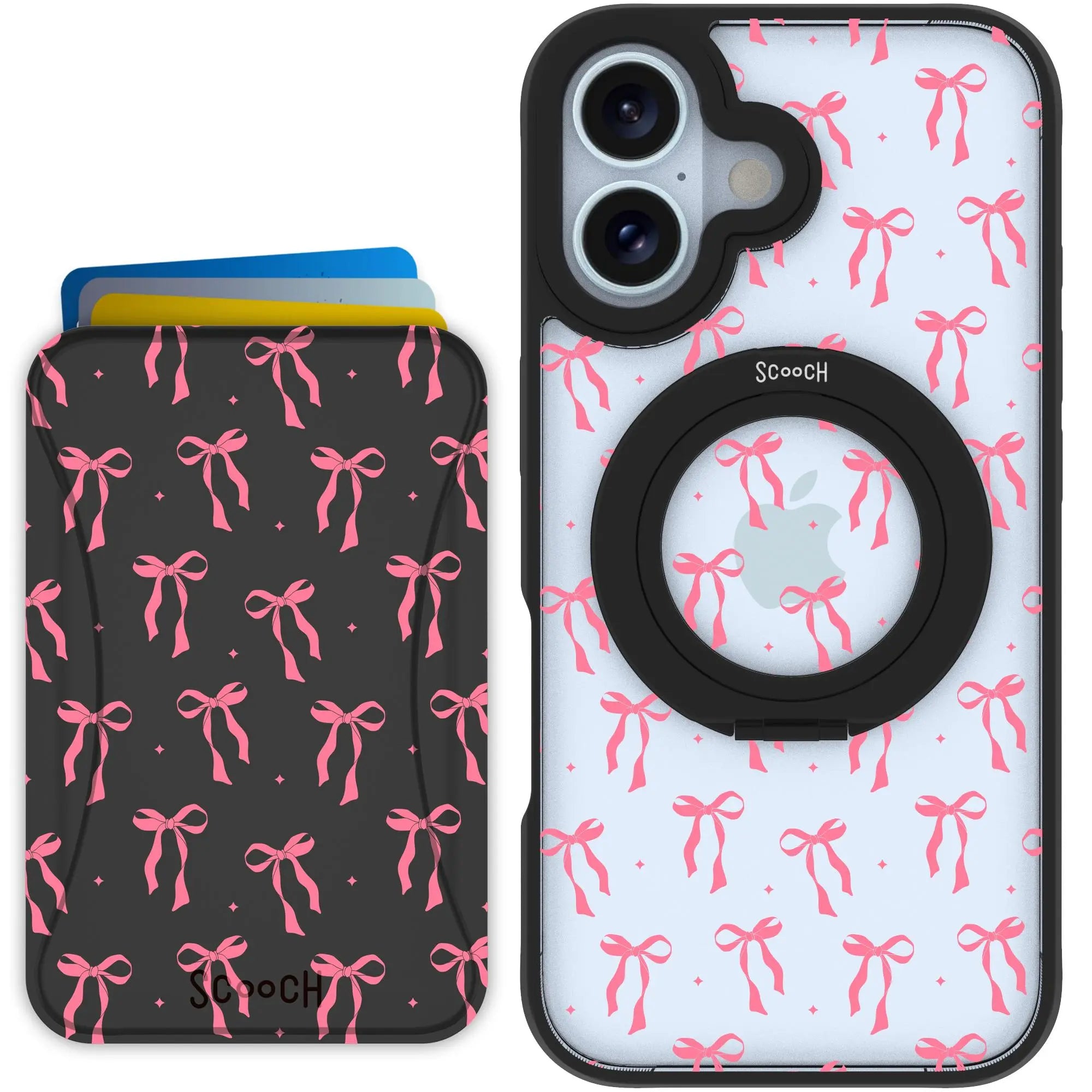 Scooch-HaloCase + MagWallet 2.0 MixMatch Bundle for iPhone 16-Pink-Bows
