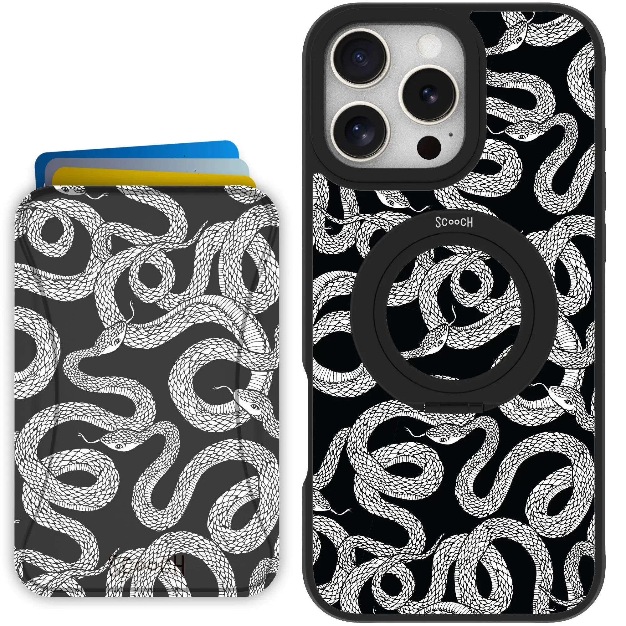 Scooch-HaloCase + MagWallet 2.0 MixMatch Bundle for iPhone 16 Pro Max-Snakes