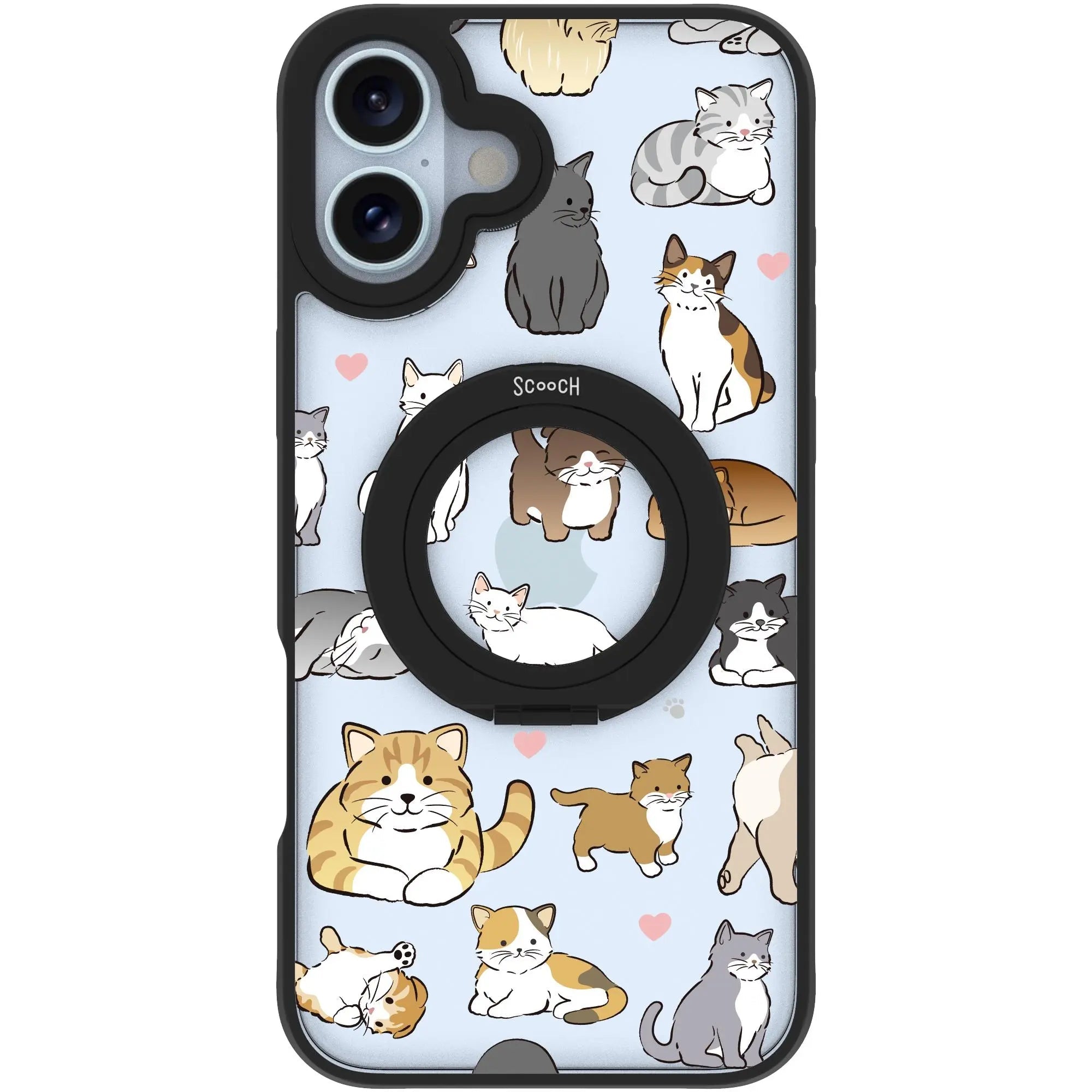 Scooch MagCase in Cat Party | Ultra Strong Magnetic Case for MagSafe iPhone 16 Plus - HaloCase Case Only