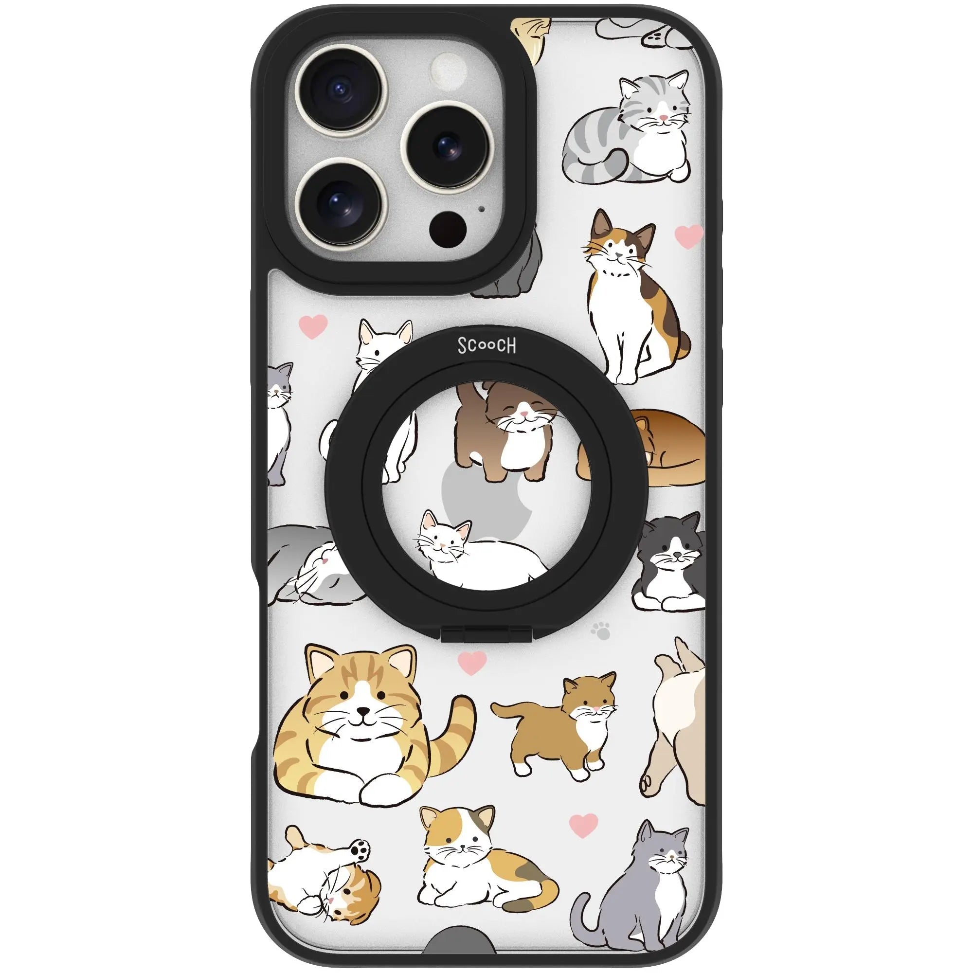 Scooch MagCase in Cat Party | Ultra Strong Magnetic Case for MagSafe iPhone 16 Pro Max - HaloCase Case Only