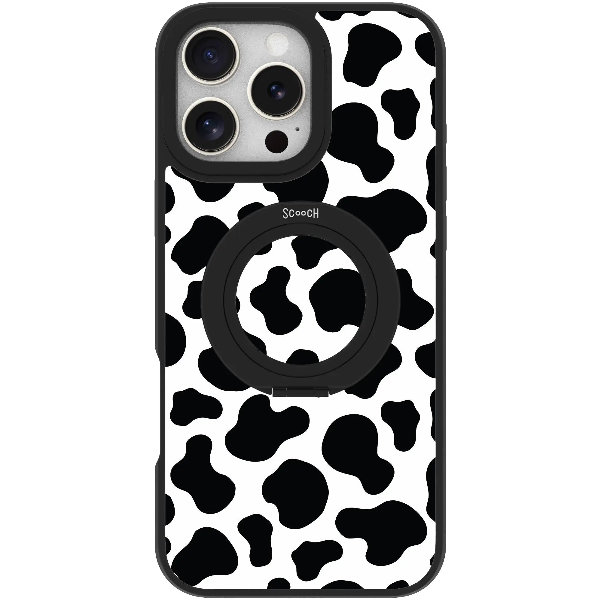 Scooch MagCase in Cow Print | Ultra Strong Magnetic Case for MagSafe iPhone 16 Pro Max - HaloCase Case Only