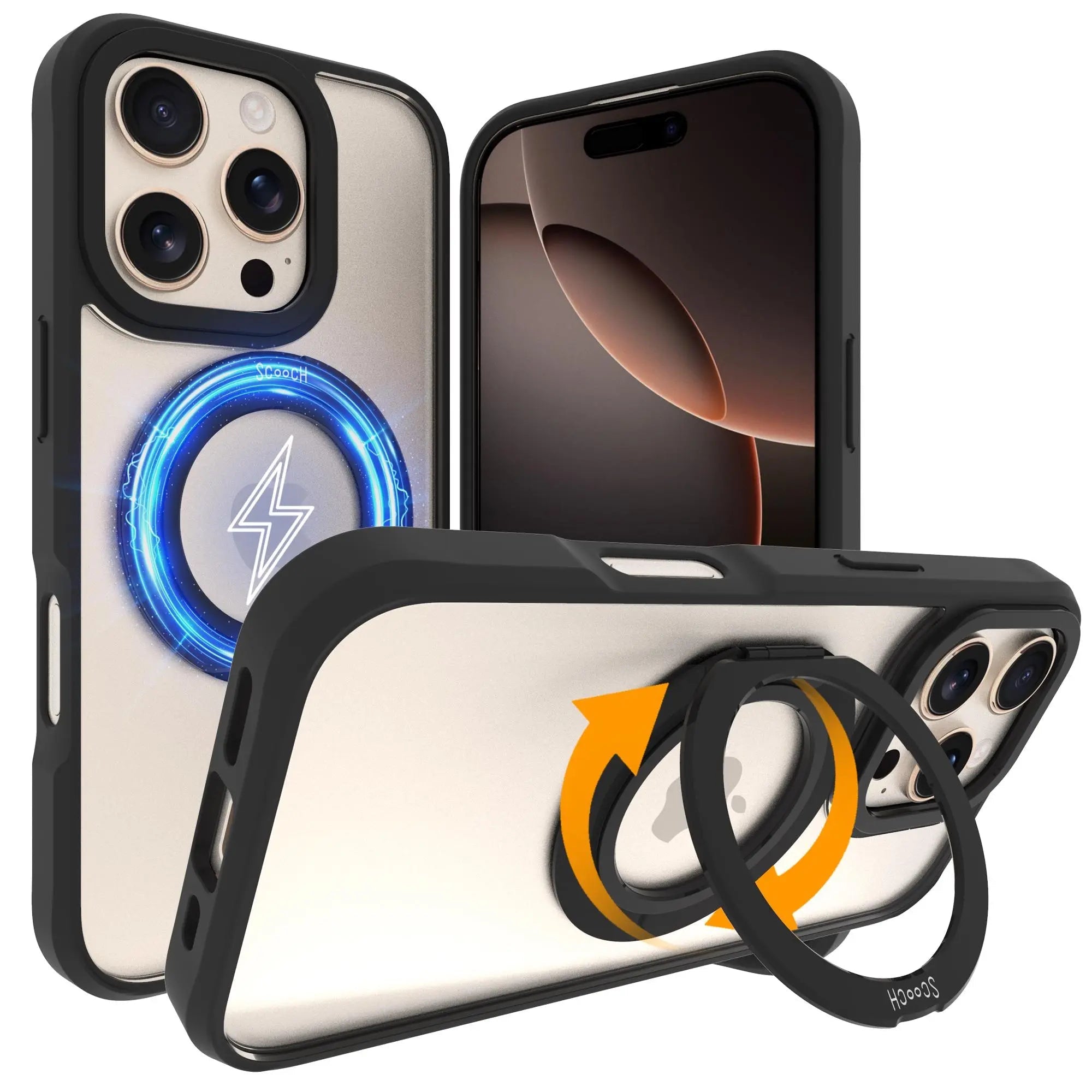 Scooch MagCase in Tuxedo Clear | Ultra Strong Magnetic Case for MagSafe iPhone 16 Pro - HaloCase Case Only