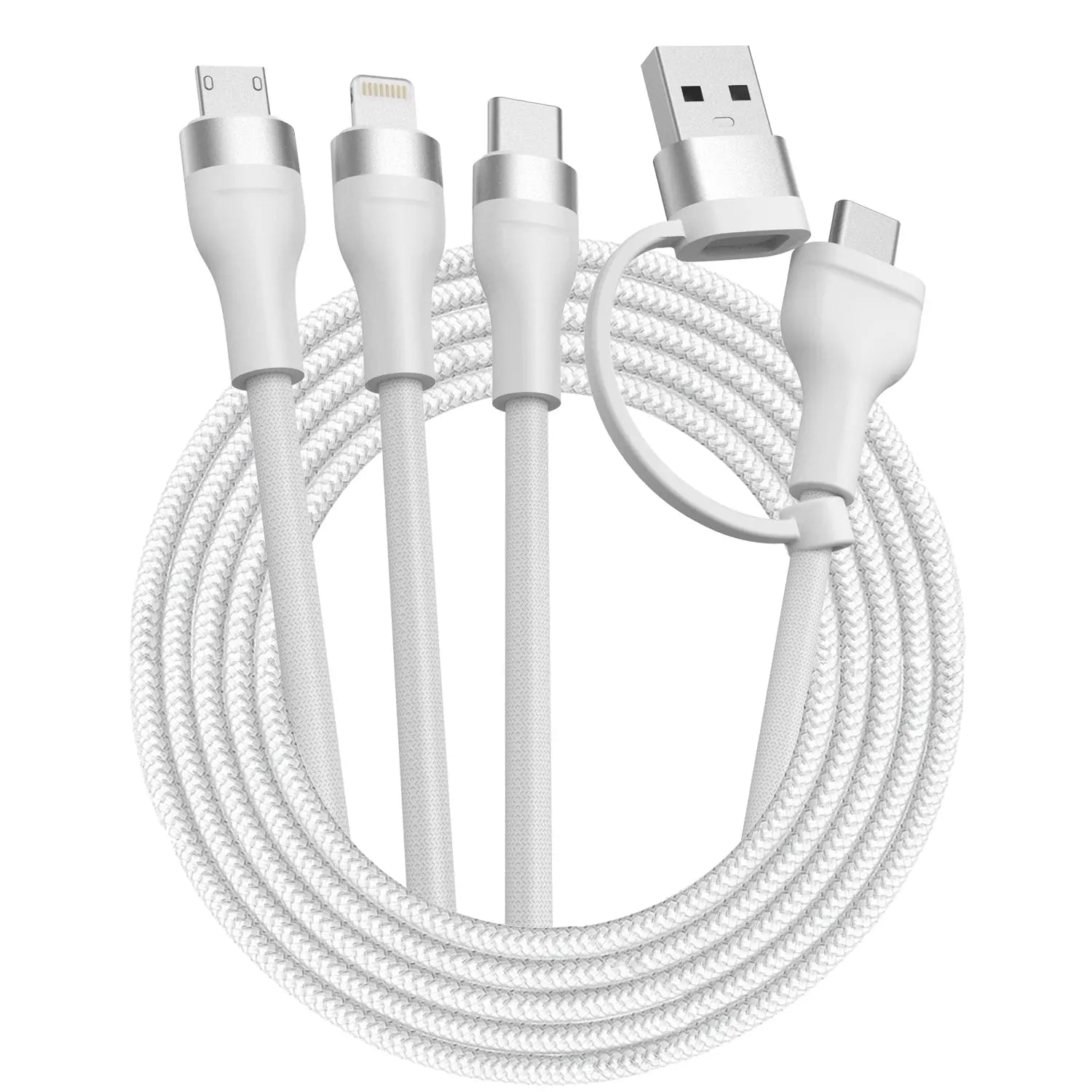 Scooch-JuiceCord 6-in-1 - 65W Charging Cable (4FT) with USB-A, USB-C, Micro USB, and Lightning-