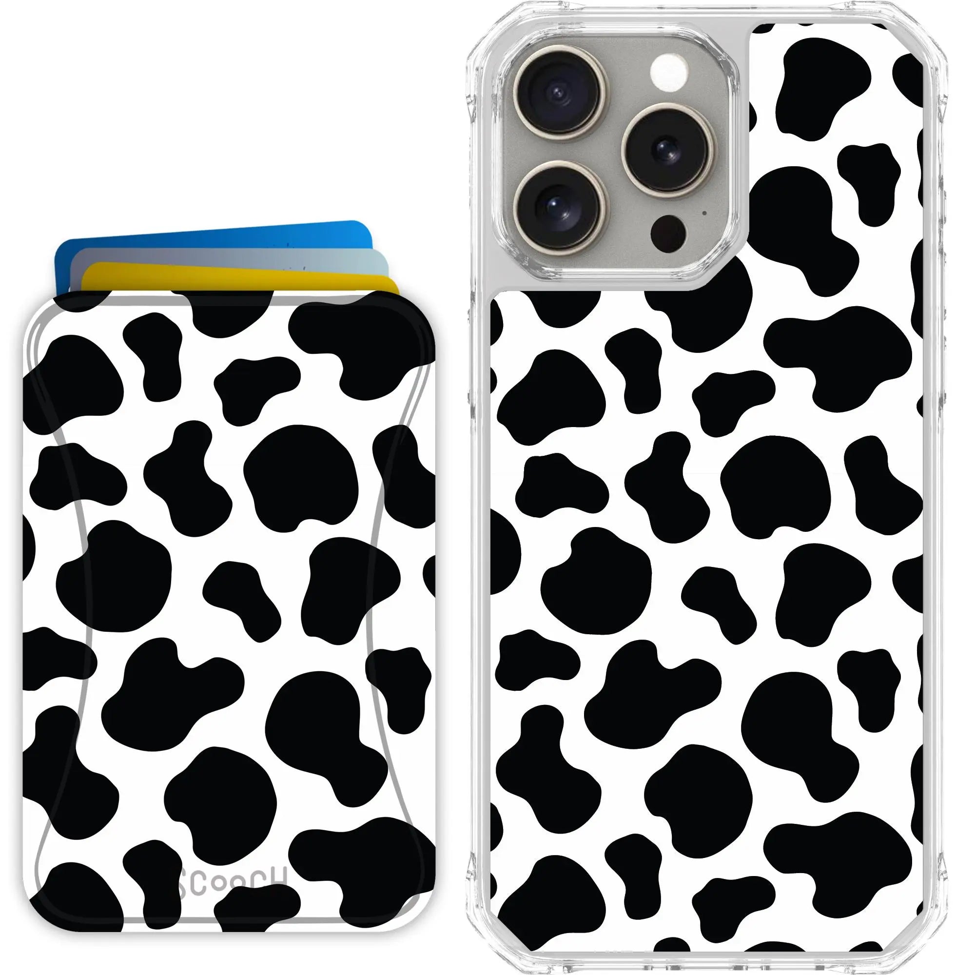 Scooch-MagCase + MagWallet 2.0 MixMatch Bundle for iPhone 15 Pro Max-Cow-Print