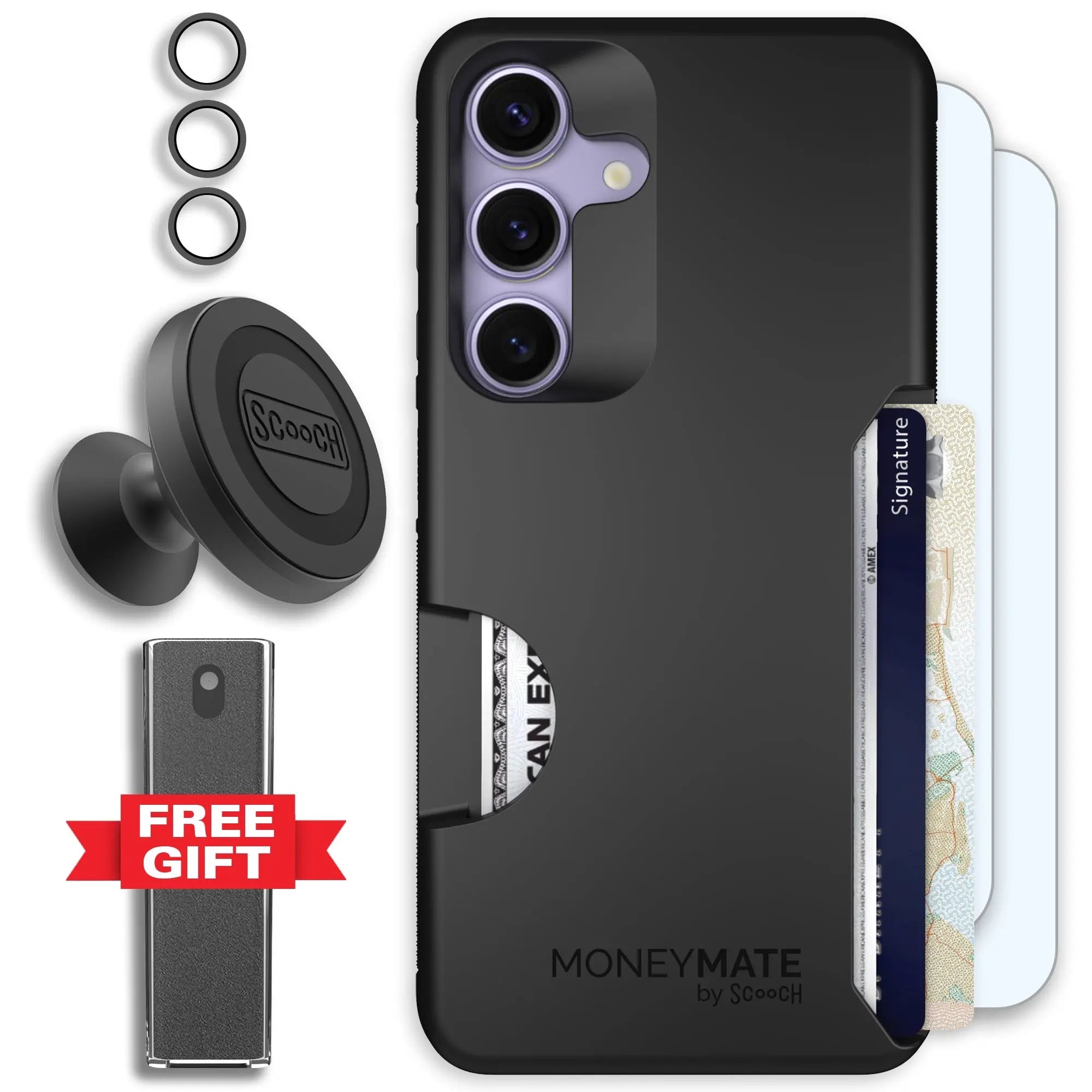 Scooch-Moneymate Defender Bundle for Samsung Galaxy S25-Black