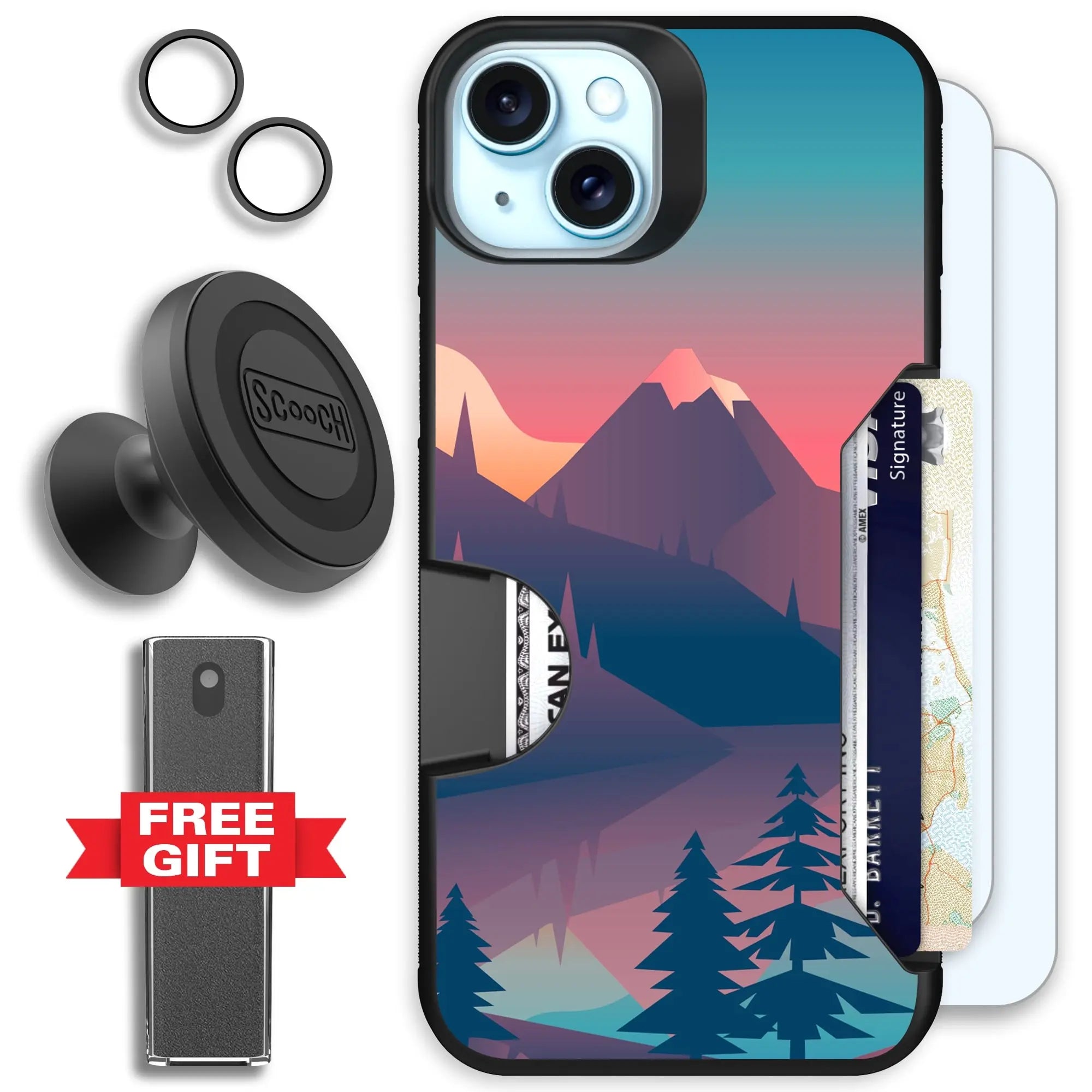 Scooch-Moneymate Defender Bundle for iPhone 14 Plus-Mountain-Range