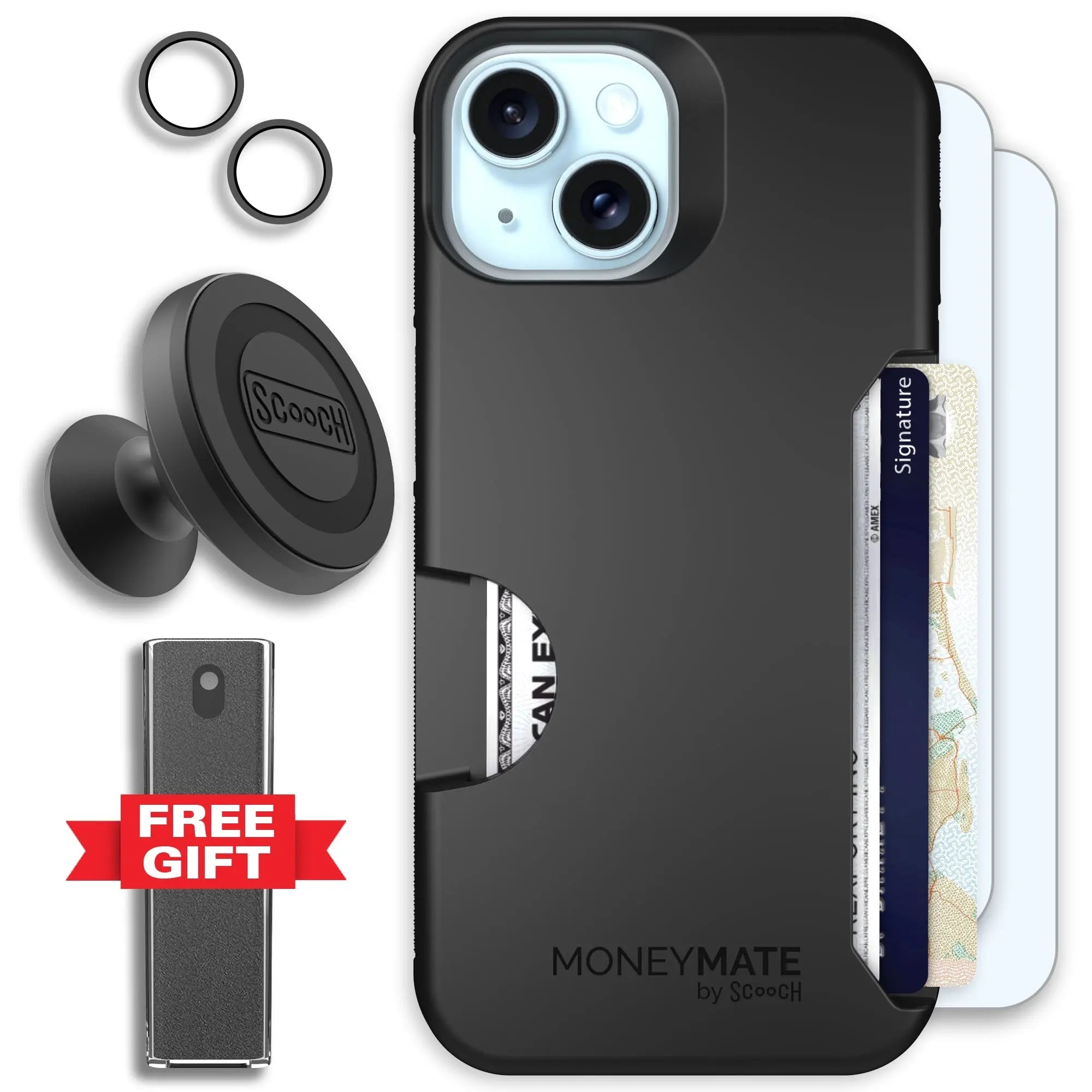 Scooch-Moneymate Defender Bundle for iPhone 15-Black