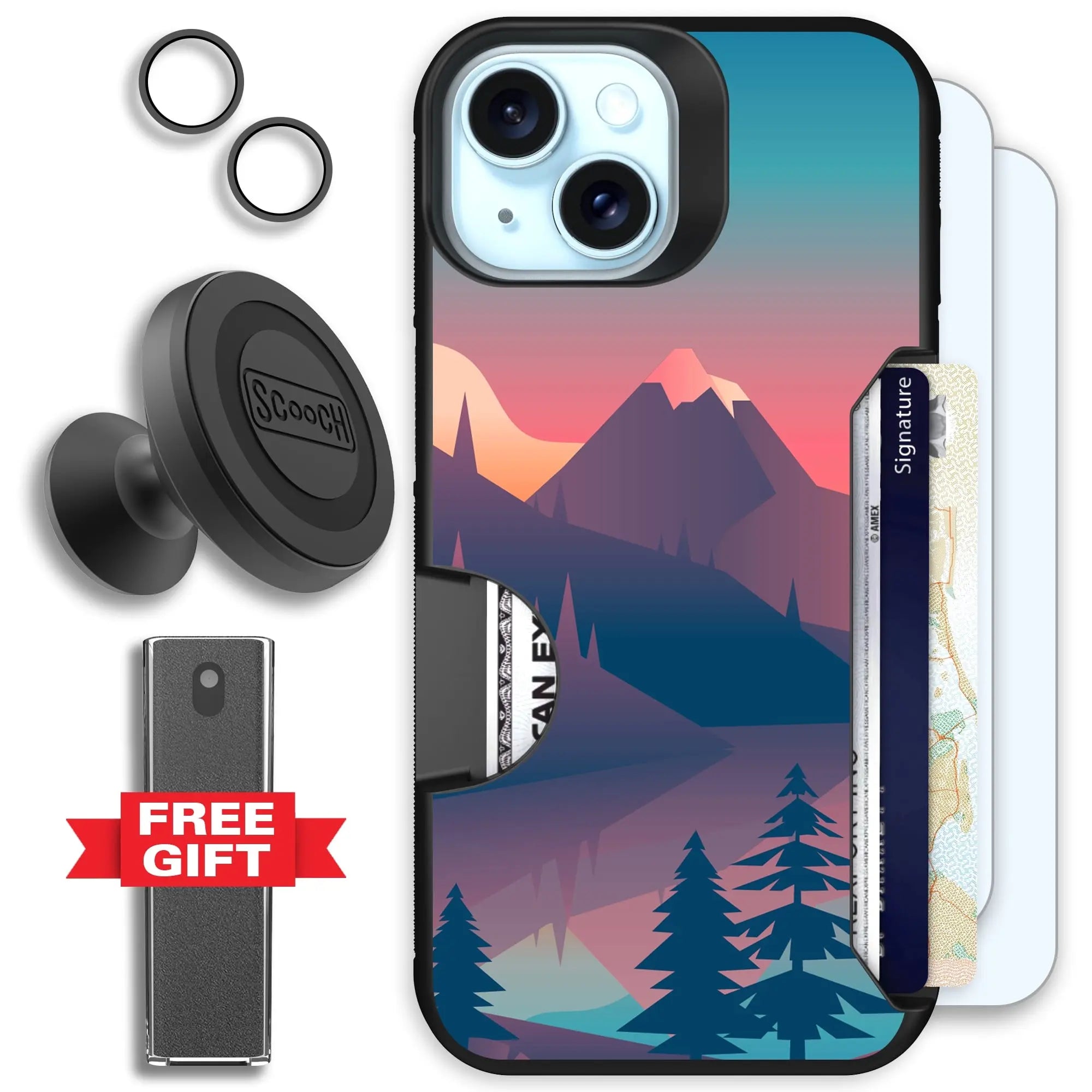 Scooch-Moneymate Defender Bundle for iPhone 15-Mountain-Range