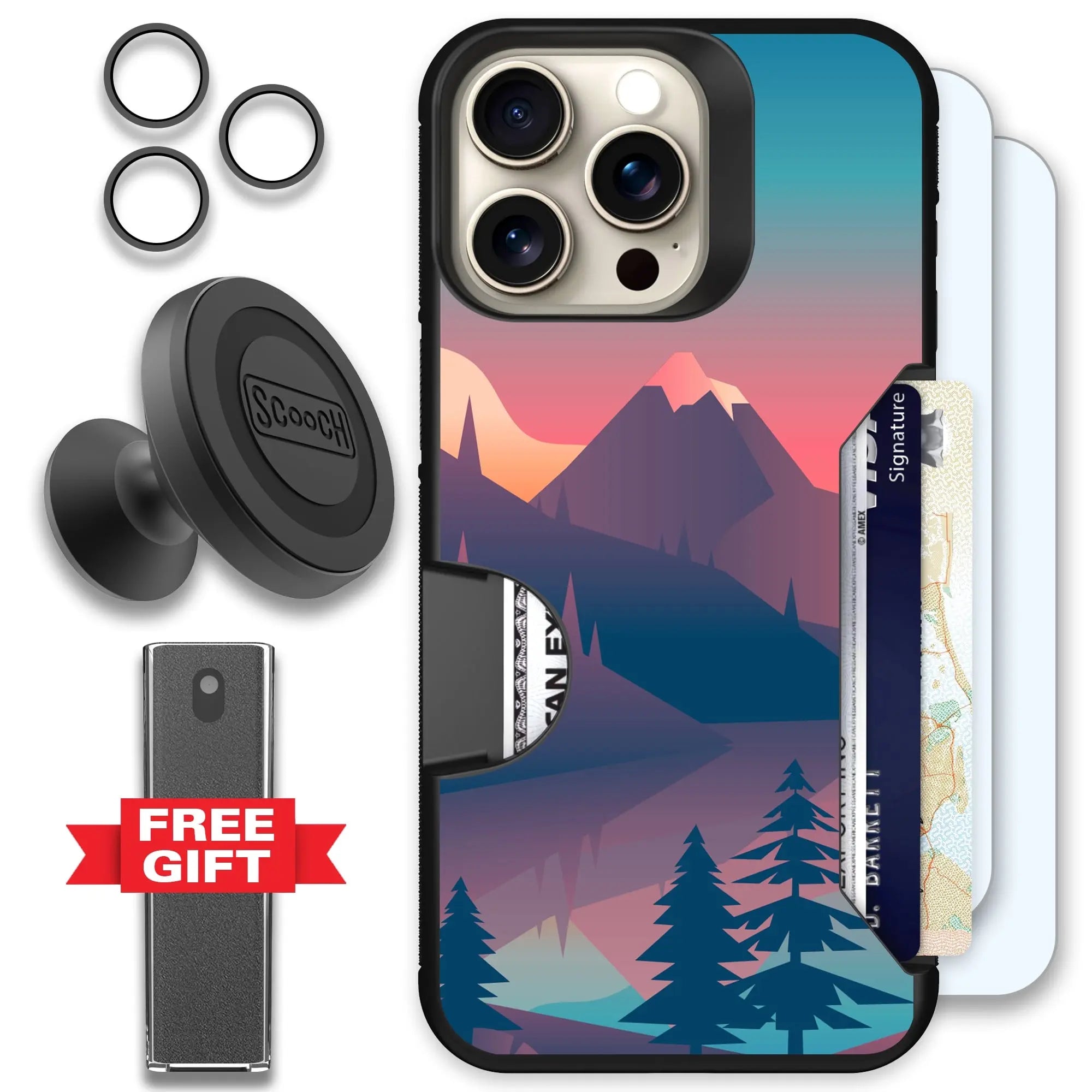Scooch-Moneymate Defender Bundle for iPhone 15 Pro Max-Mountain-Range