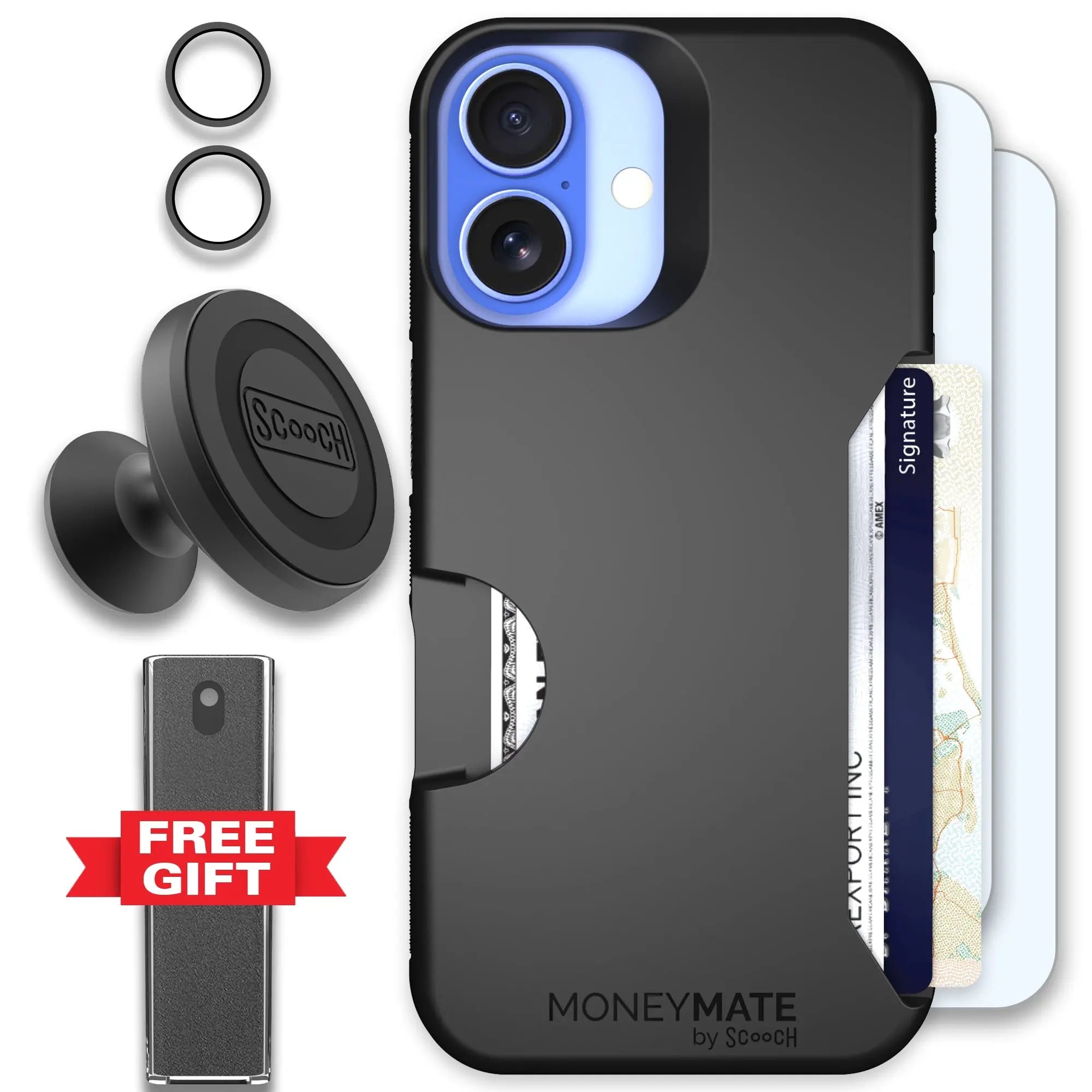 Scooch-Moneymate Defender Bundle for iPhone 16-Black