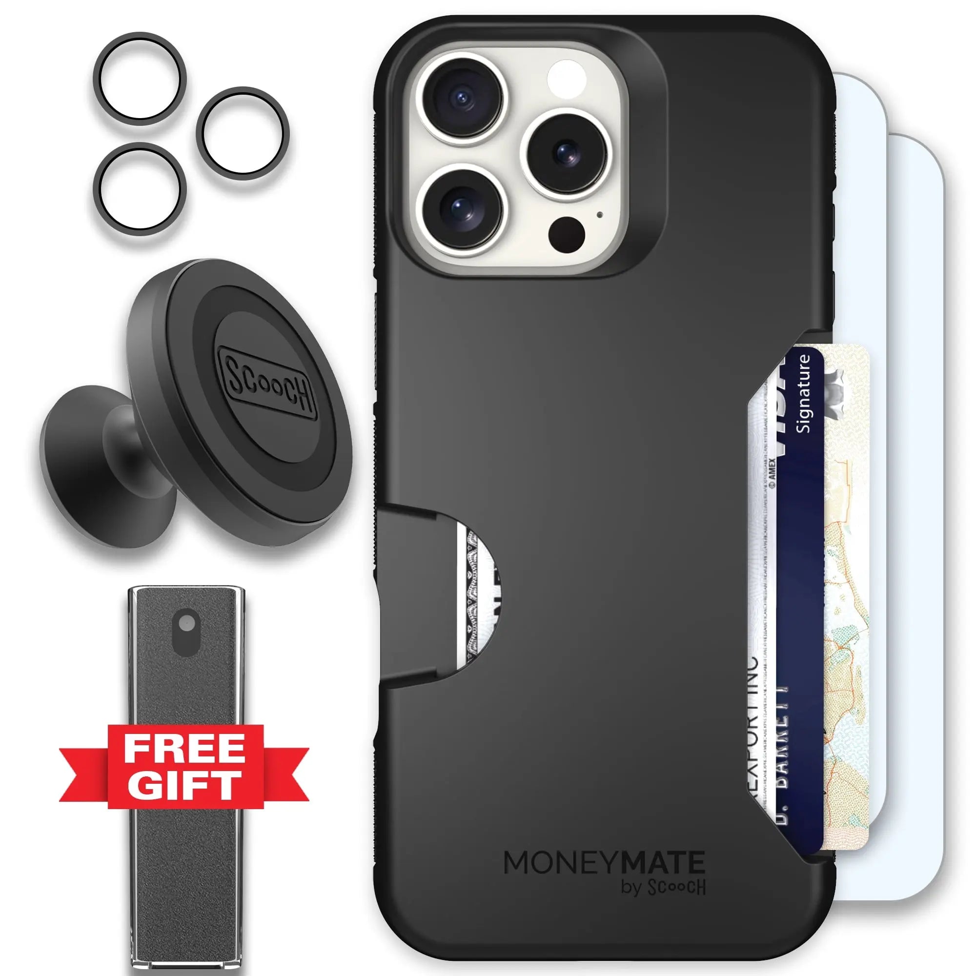 Scooch-Moneymate Defender Bundle for iPhone 16 Pro Max-Black