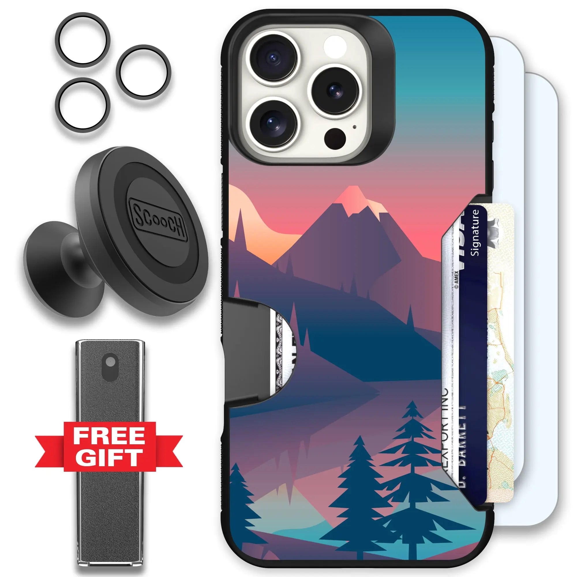 Scooch-Moneymate Defender Bundle for iPhone 16 Pro Max-Mountain-Range