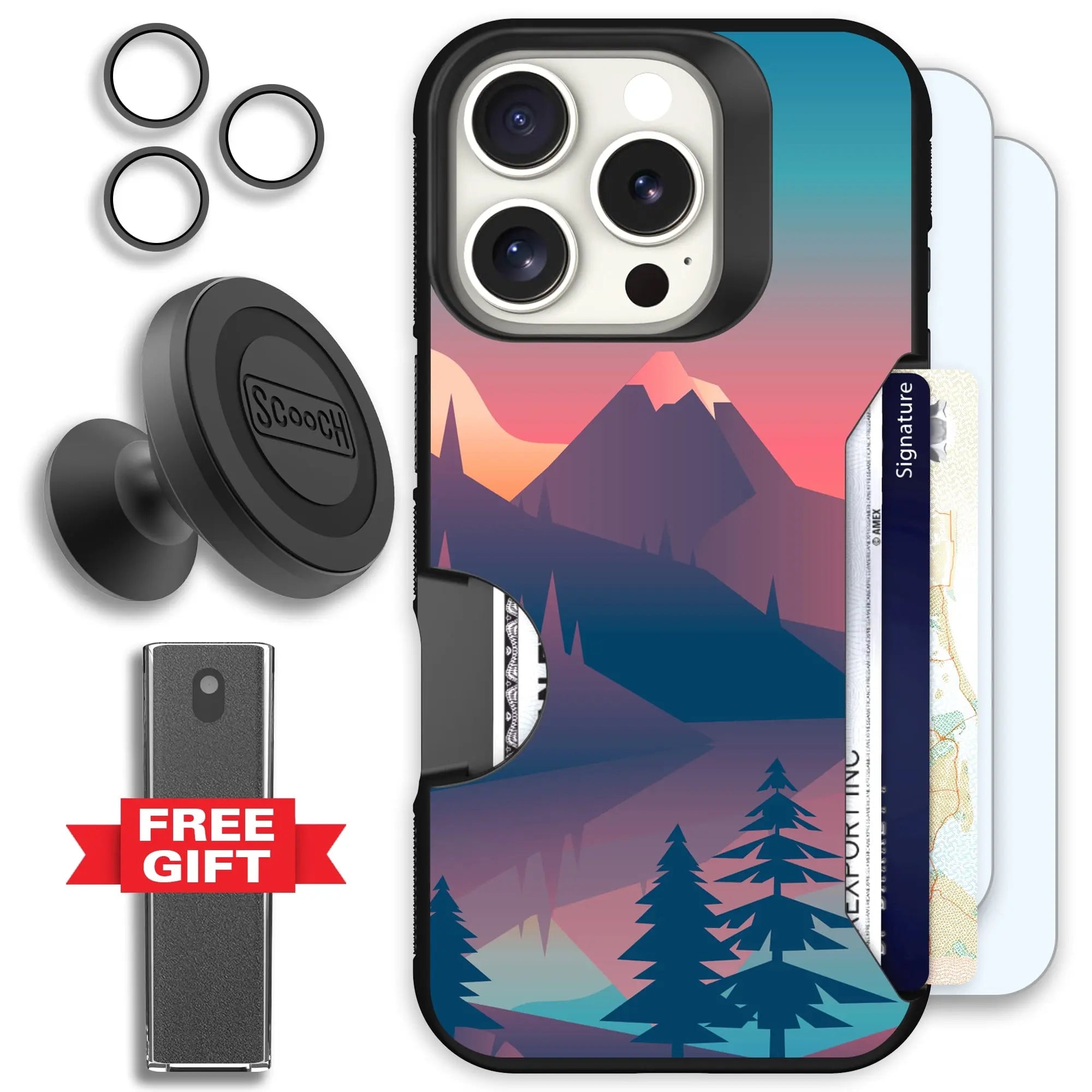 Scooch-Moneymate Defender Bundle for iPhone 16 Pro-Mountain-Range