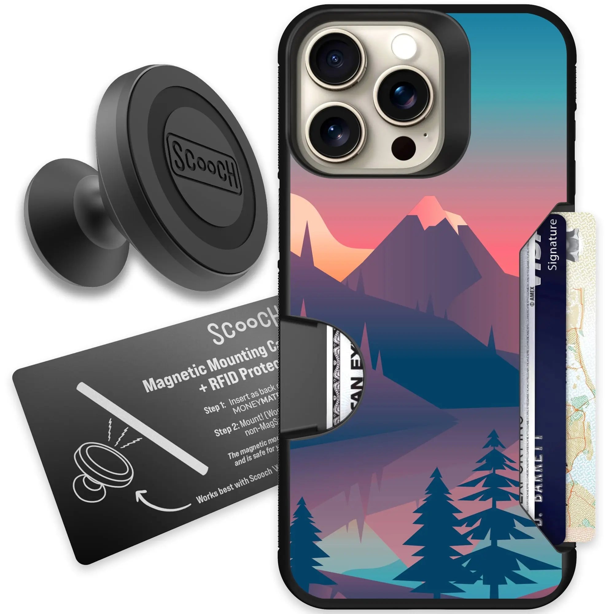 Scooch-Moneymate Starter Bundle for iPhone 15 Pro Max-Mountain-Range