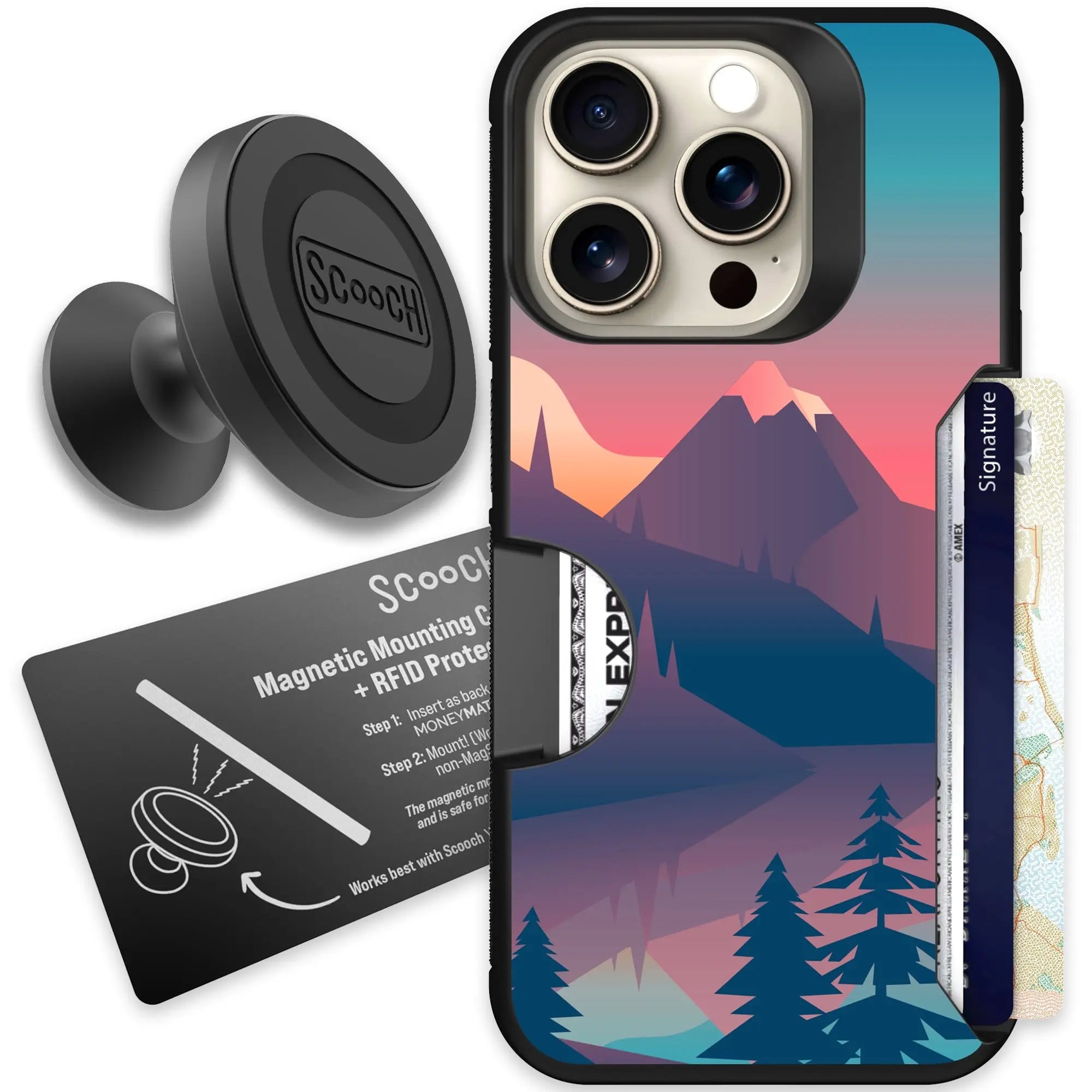 Scooch-Moneymate Starter Bundle for iPhone 15 Pro-Mountain-Range