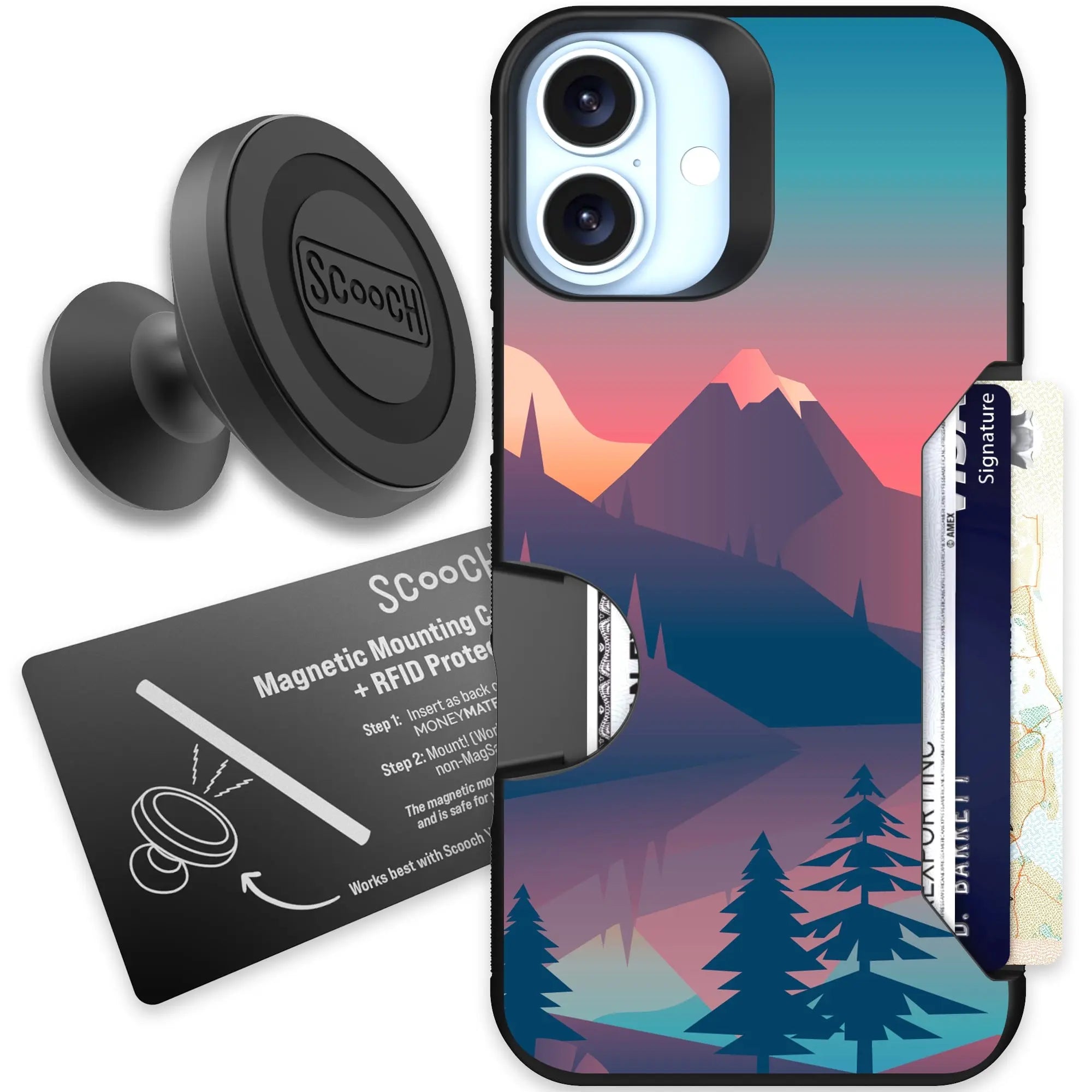 Scooch-Moneymate Starter Bundle for iPhone 16 Plus-Mountain-Range