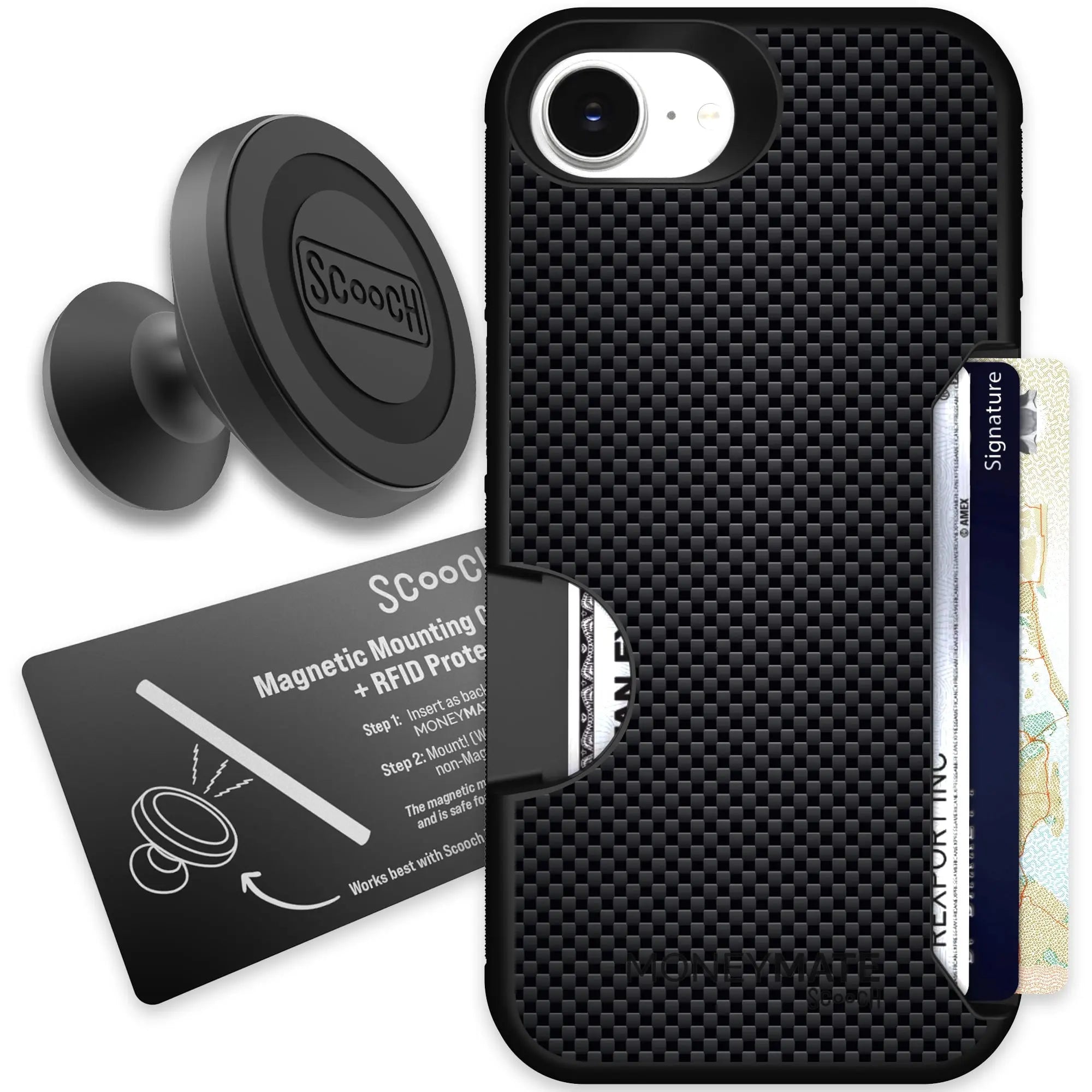 Scooch-Moneymate Starter Bundle for iPhone 16e-Carbon-Fiber