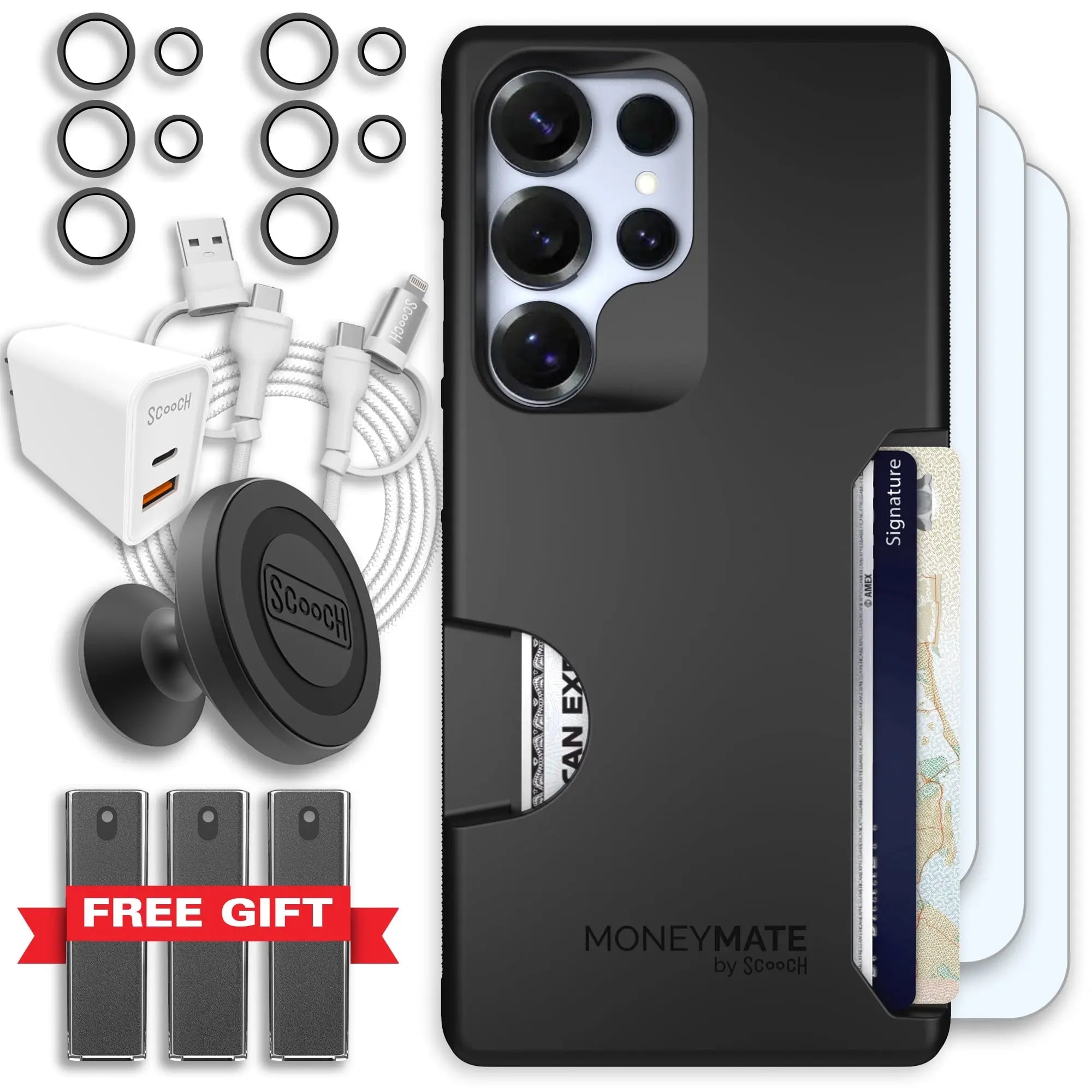 Scooch-Moneymate Ultimate Bundle for Samsung Galaxy S25 Ultra-Black