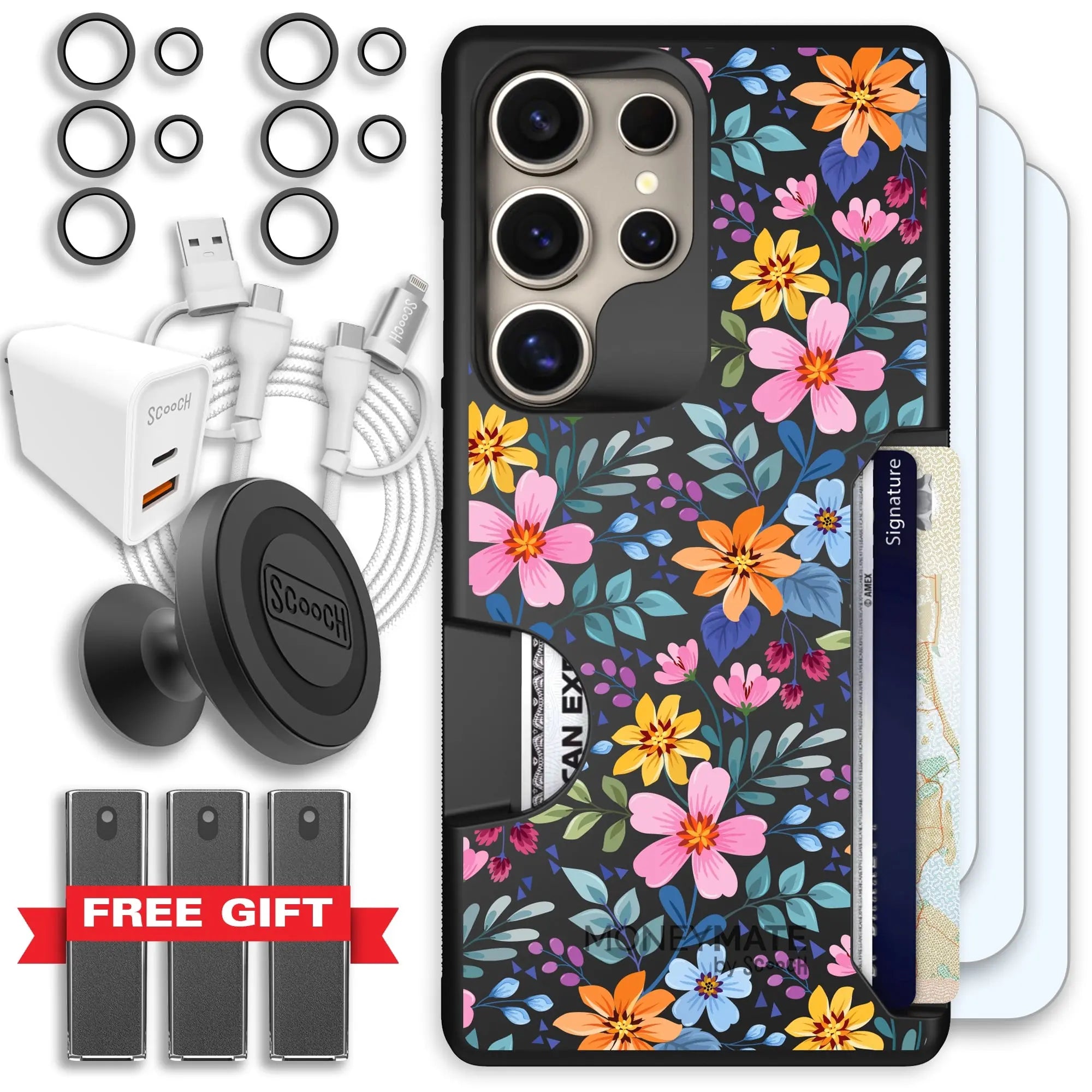 Scooch-Moneymate Ultimate Bundle for Samsung Galaxy S25 Ultra-Full-Bloom