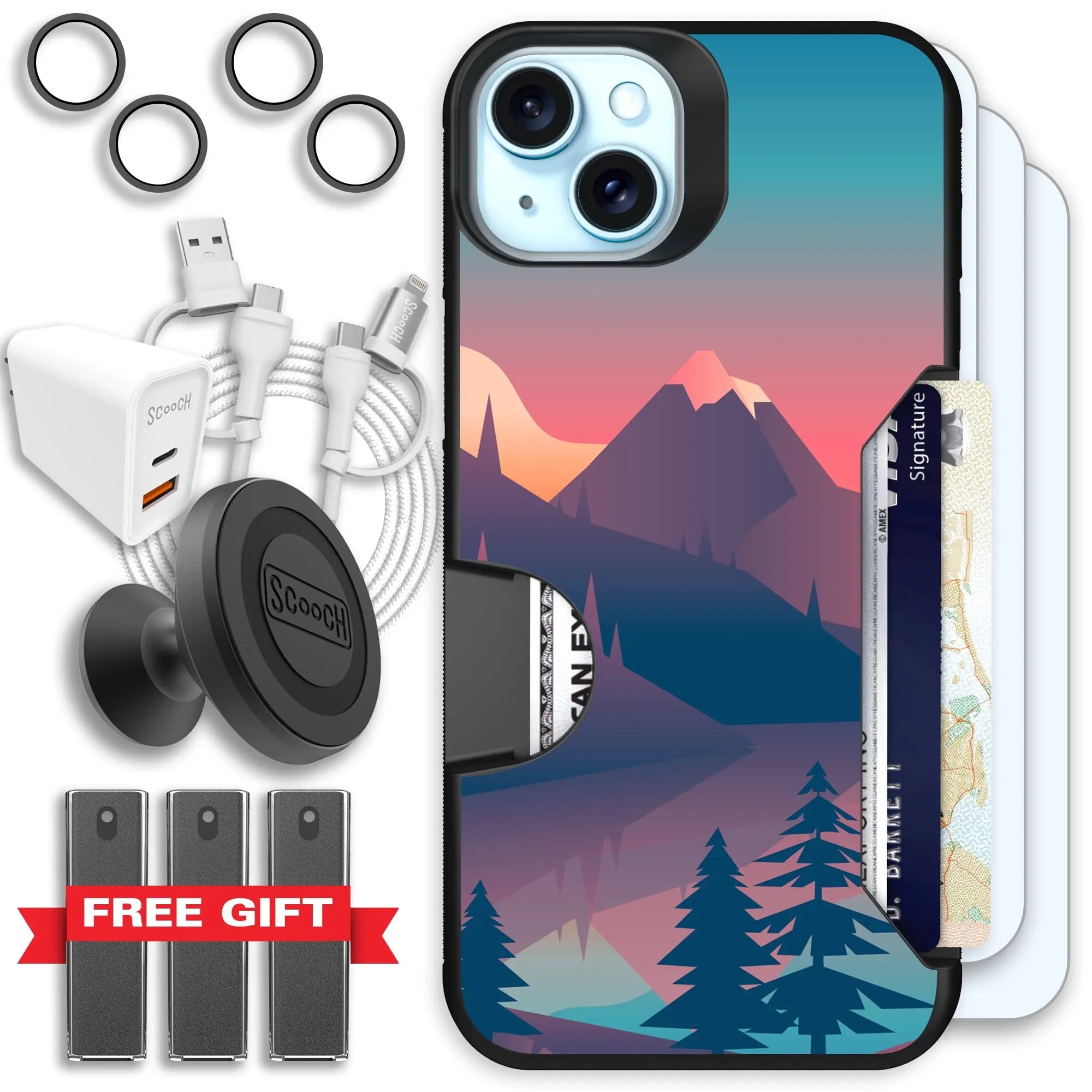 Scooch-Moneymate Ultimate Bundle for iPhone 14 Plus-Mountain-Range