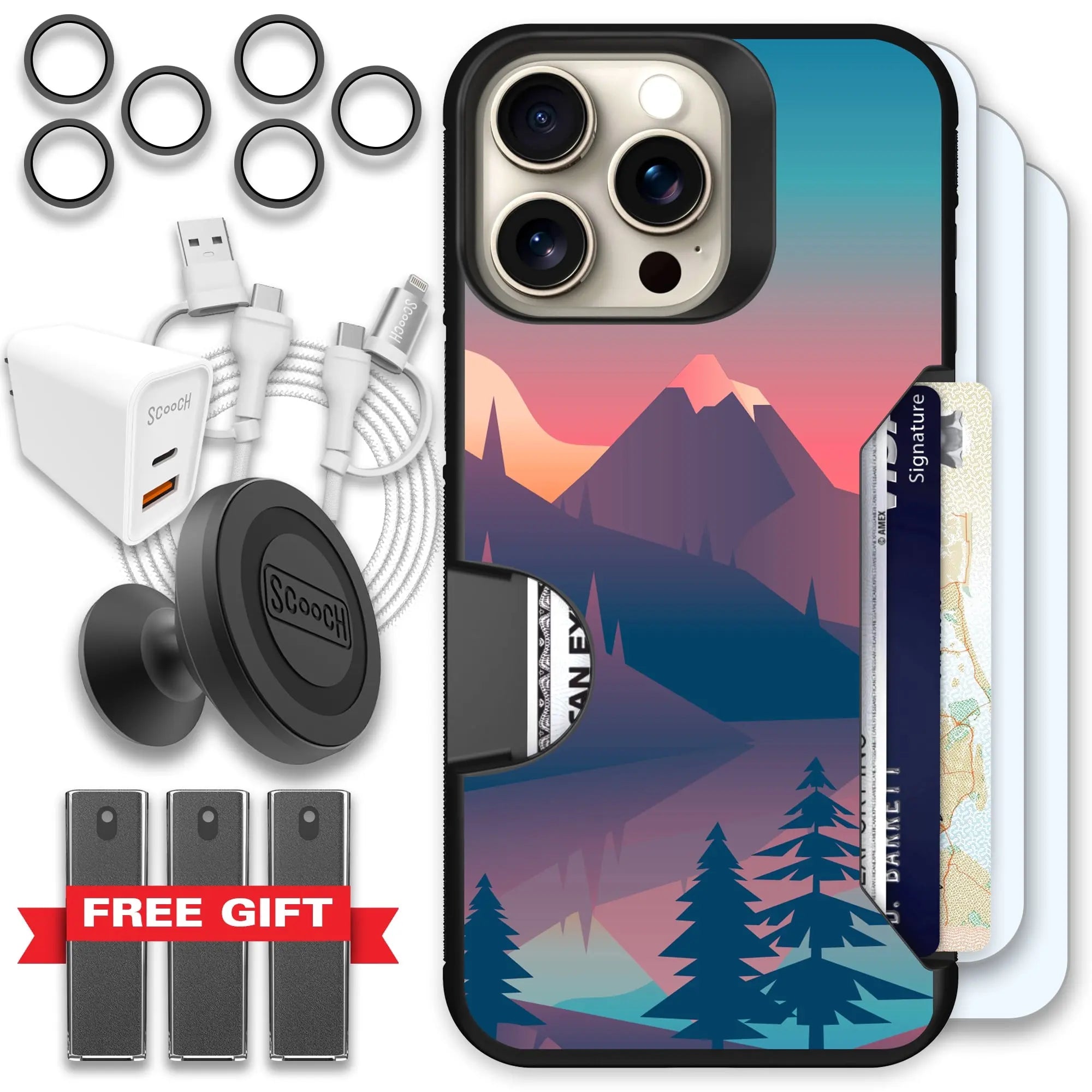 Scooch-Moneymate Ultimate Bundle for iPhone 15 Pro Max-Mountain-Range