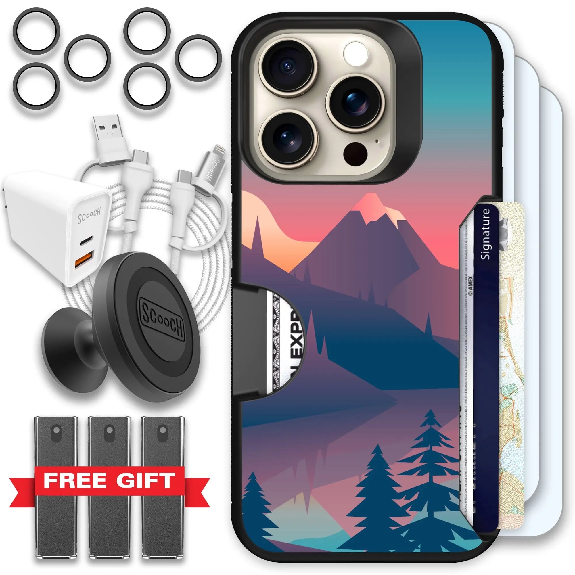 Scooch-Moneymate Ultimate Bundle for iPhone 15 Pro-Mountain-Range