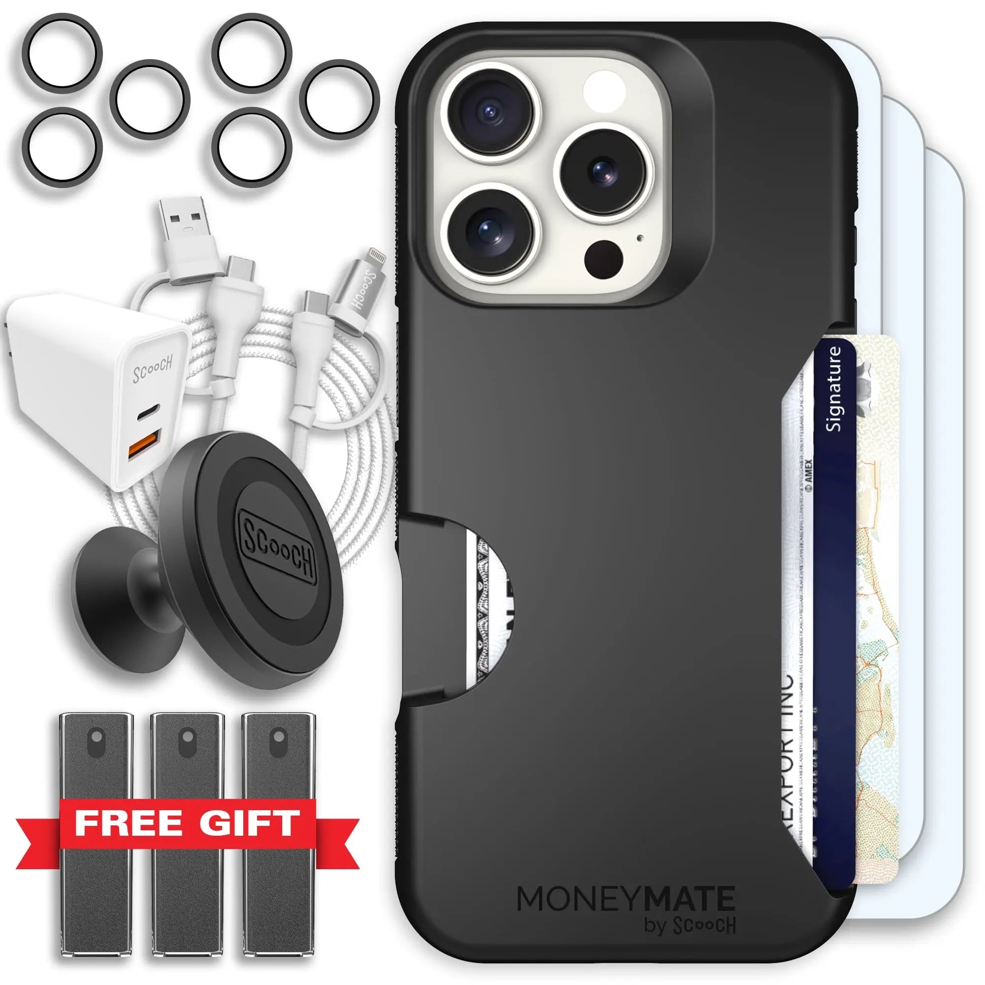 Scooch-Moneymate Ultimate Bundle for iPhone 16 Pro-Black