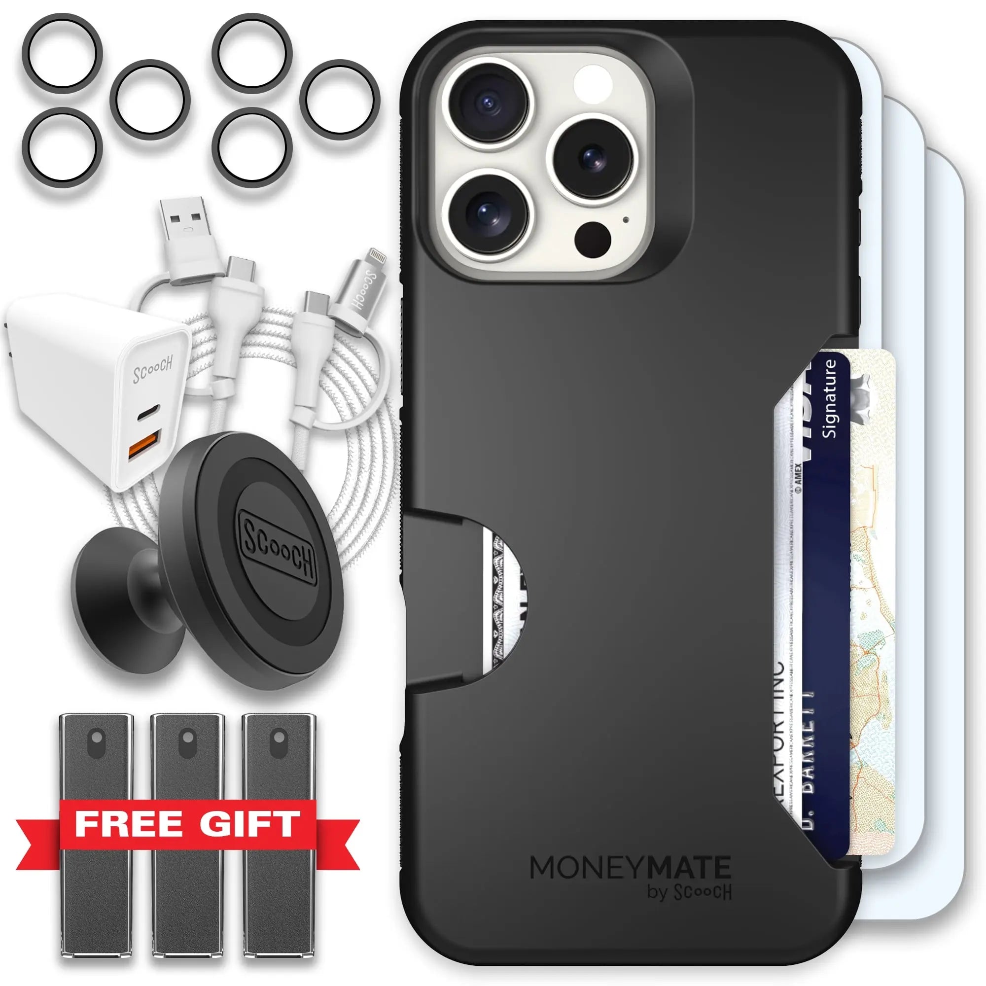 Scooch-Moneymate Ultimate Bundle for iPhone 16 Pro Max-Black
