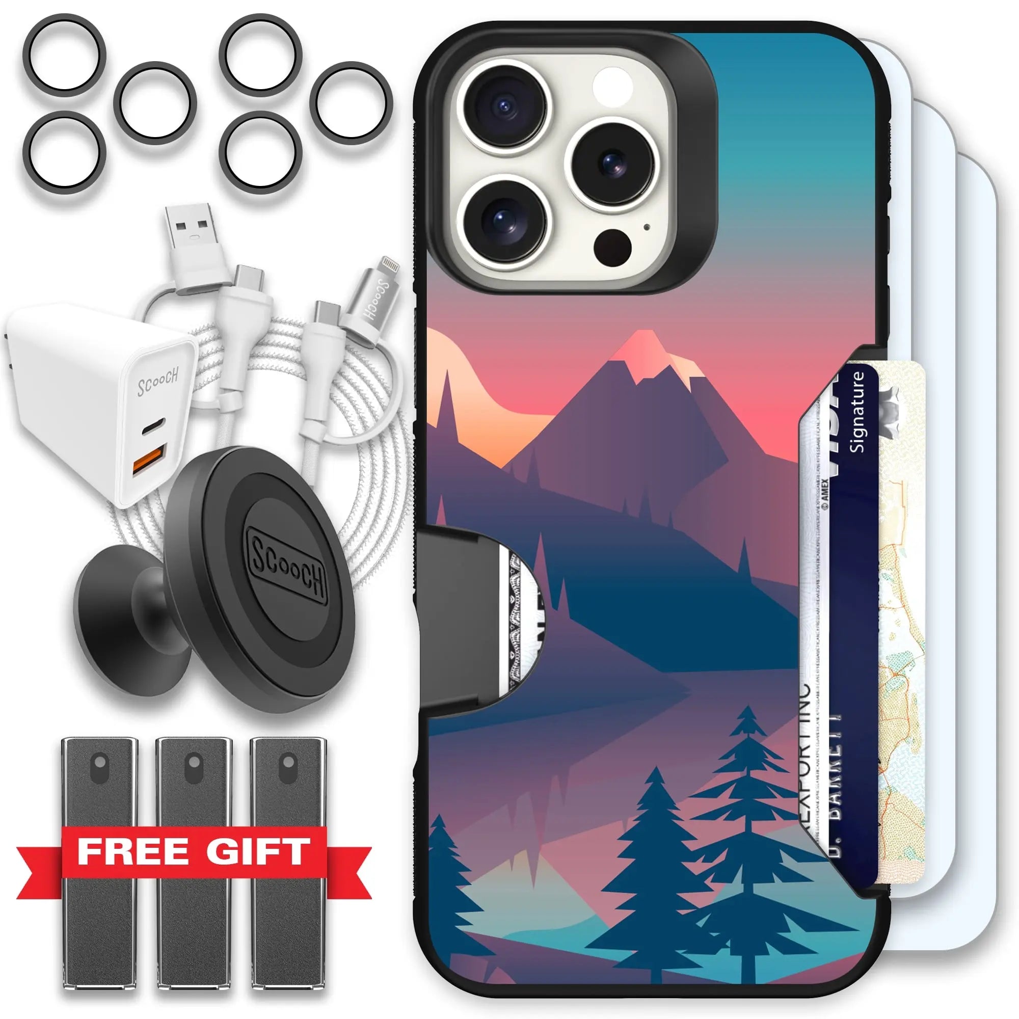 Scooch-Moneymate Ultimate Bundle for iPhone 16 Pro Max-Mountain-Range