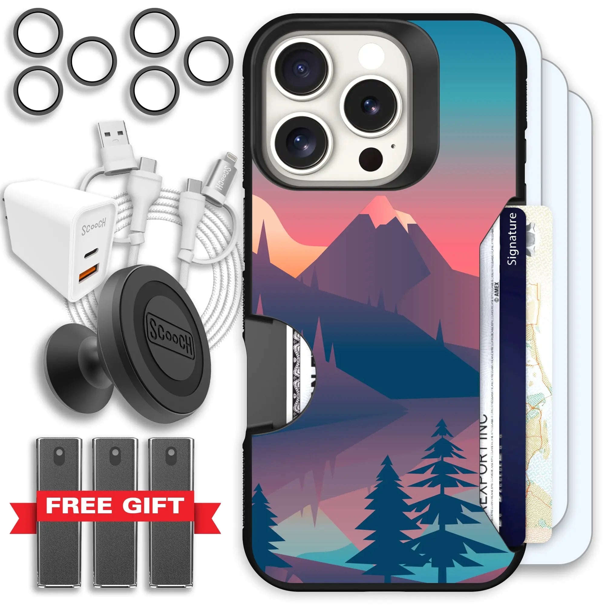 Scooch-Moneymate Ultimate Bundle for iPhone 16 Pro-Mountain-Range