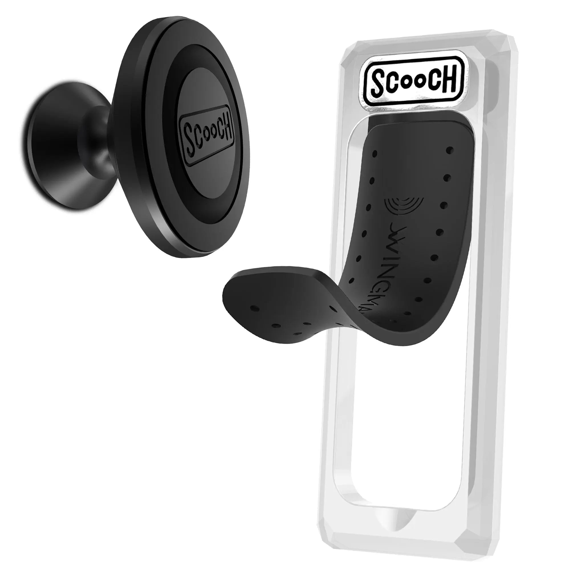 Scooch-Wingback - Pop Out Kickstand & Grip for Any Phone Case-Clear-Wingmount