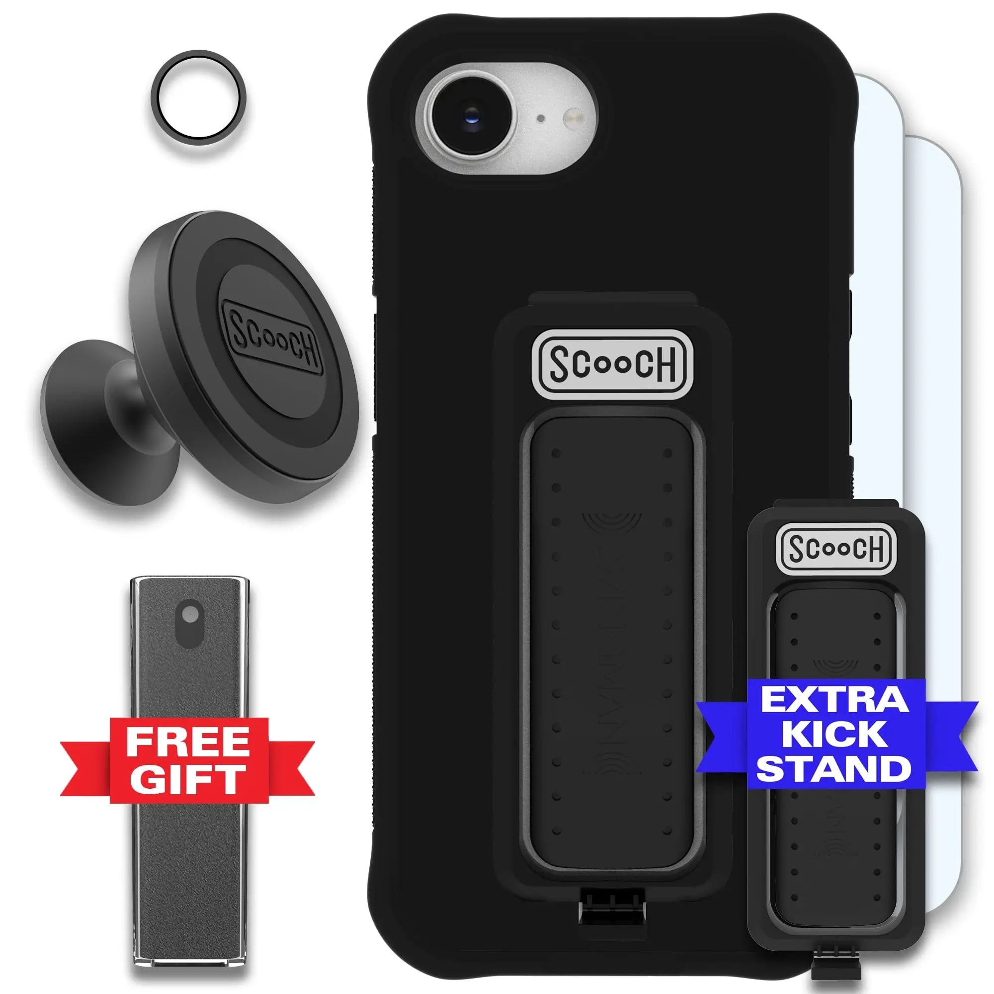 Scooch-Wingman Defender Bundle for iPhone 16e-Black-Black