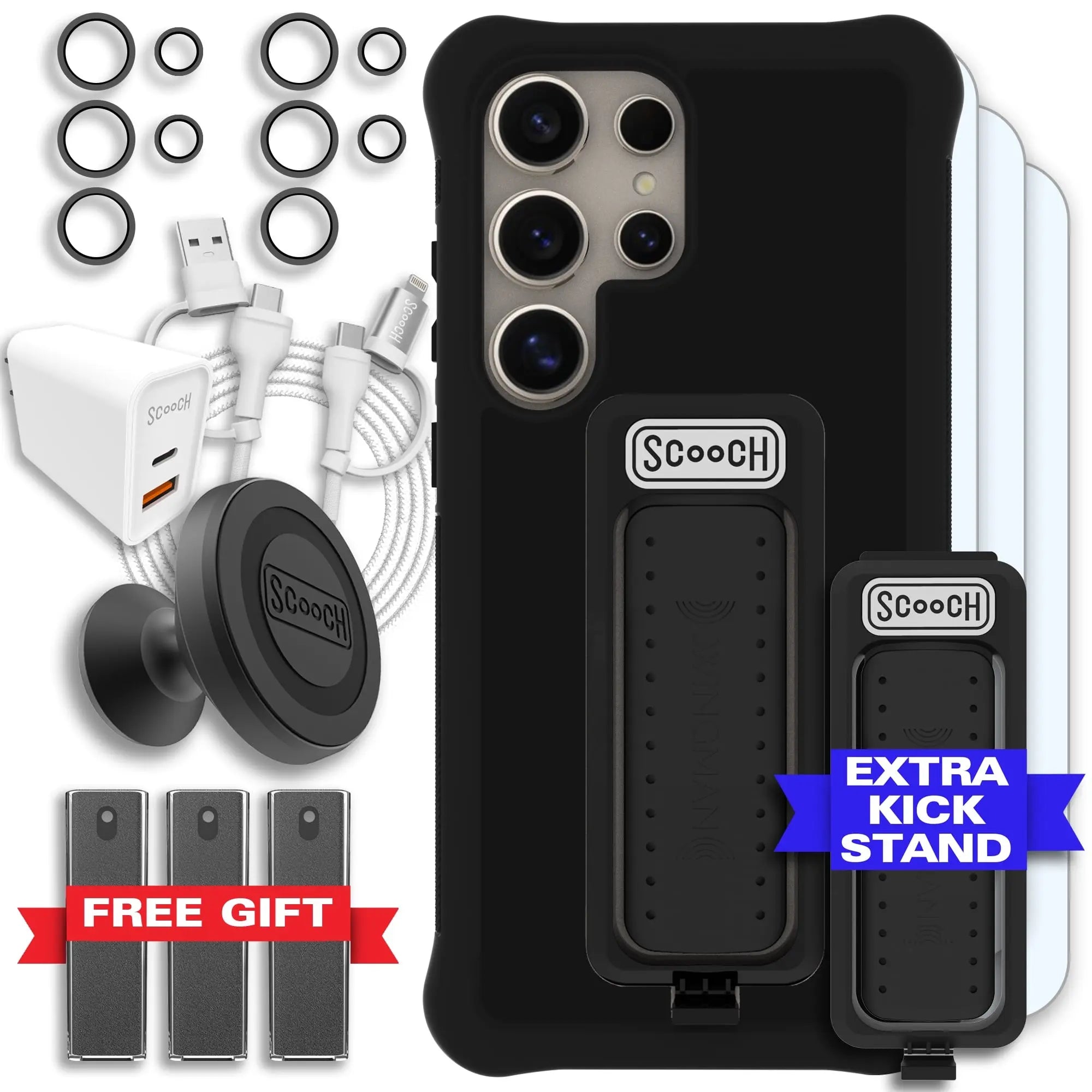 Scooch-Wingman Ultimate Bundle for Samsung Galaxy S24 Ultra-Black-Black